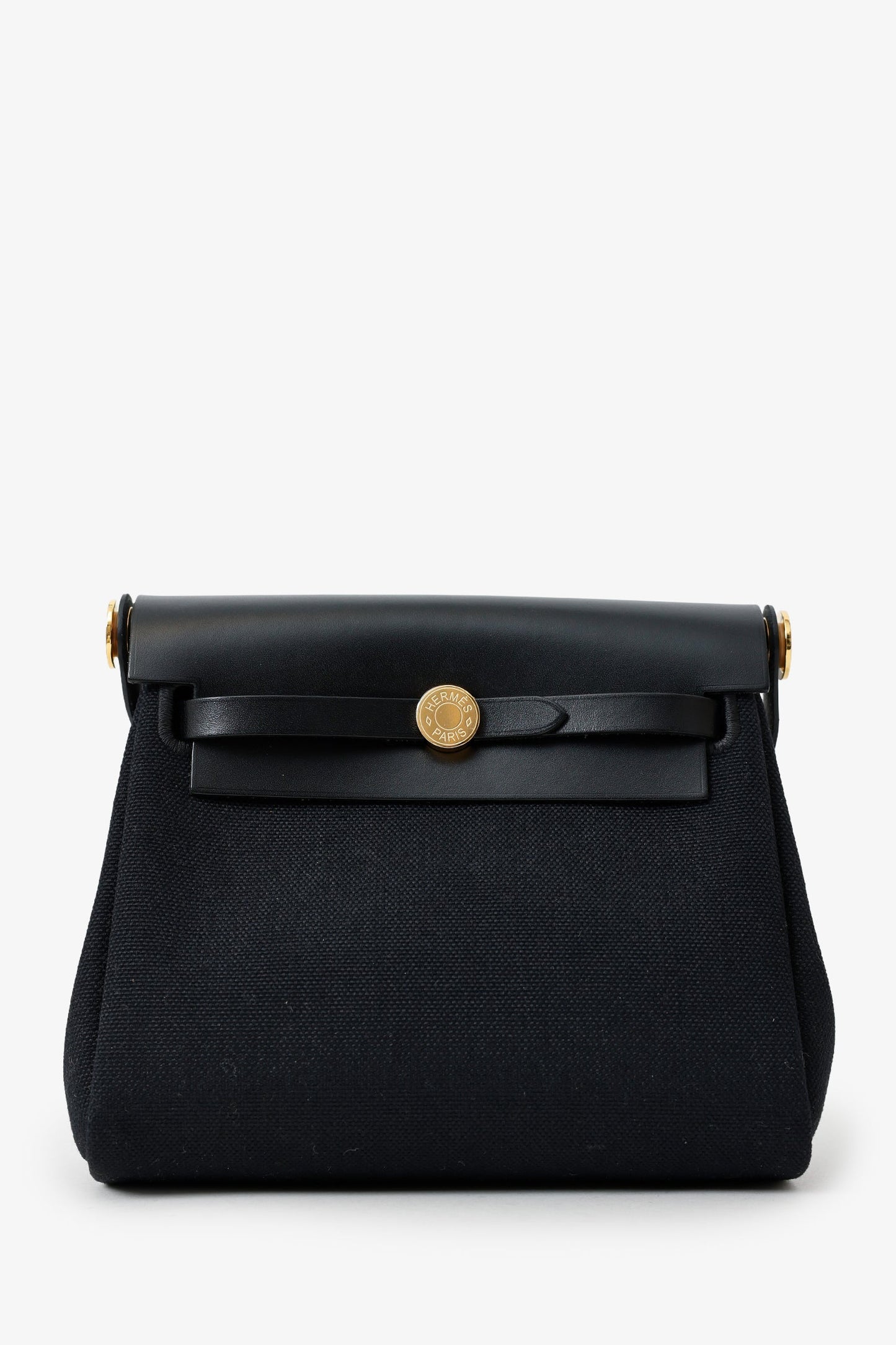 Hermès 2025 Black Toile H Canvas/Fauve Vache Hunter Mini Herbag 20