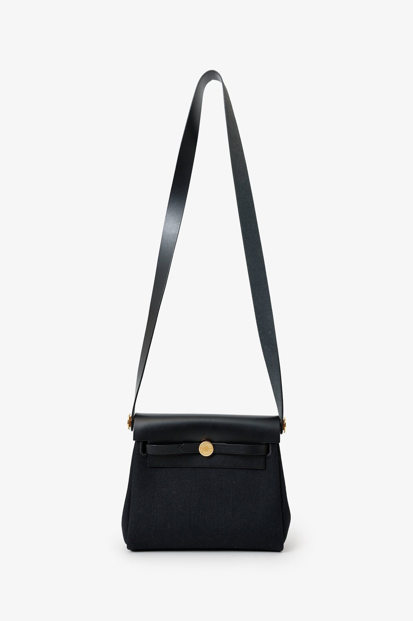 Hermès 2025 Black Toile H Canvas/Fauve Vache Hunter Mini Herbag 20