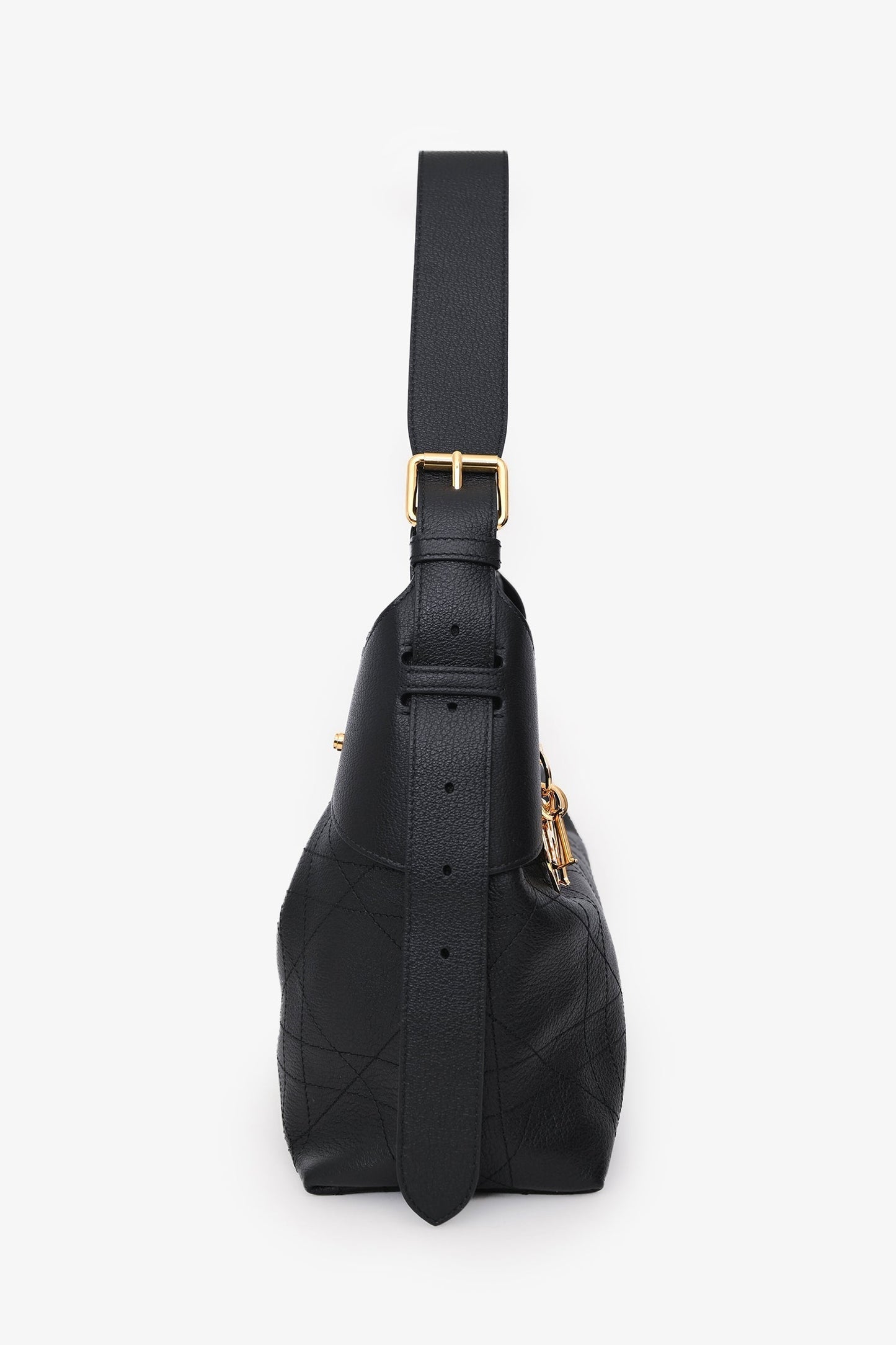 Christian Dior 2025 Black Flat Macrocannage Medium Dior Voyage Bag GHW