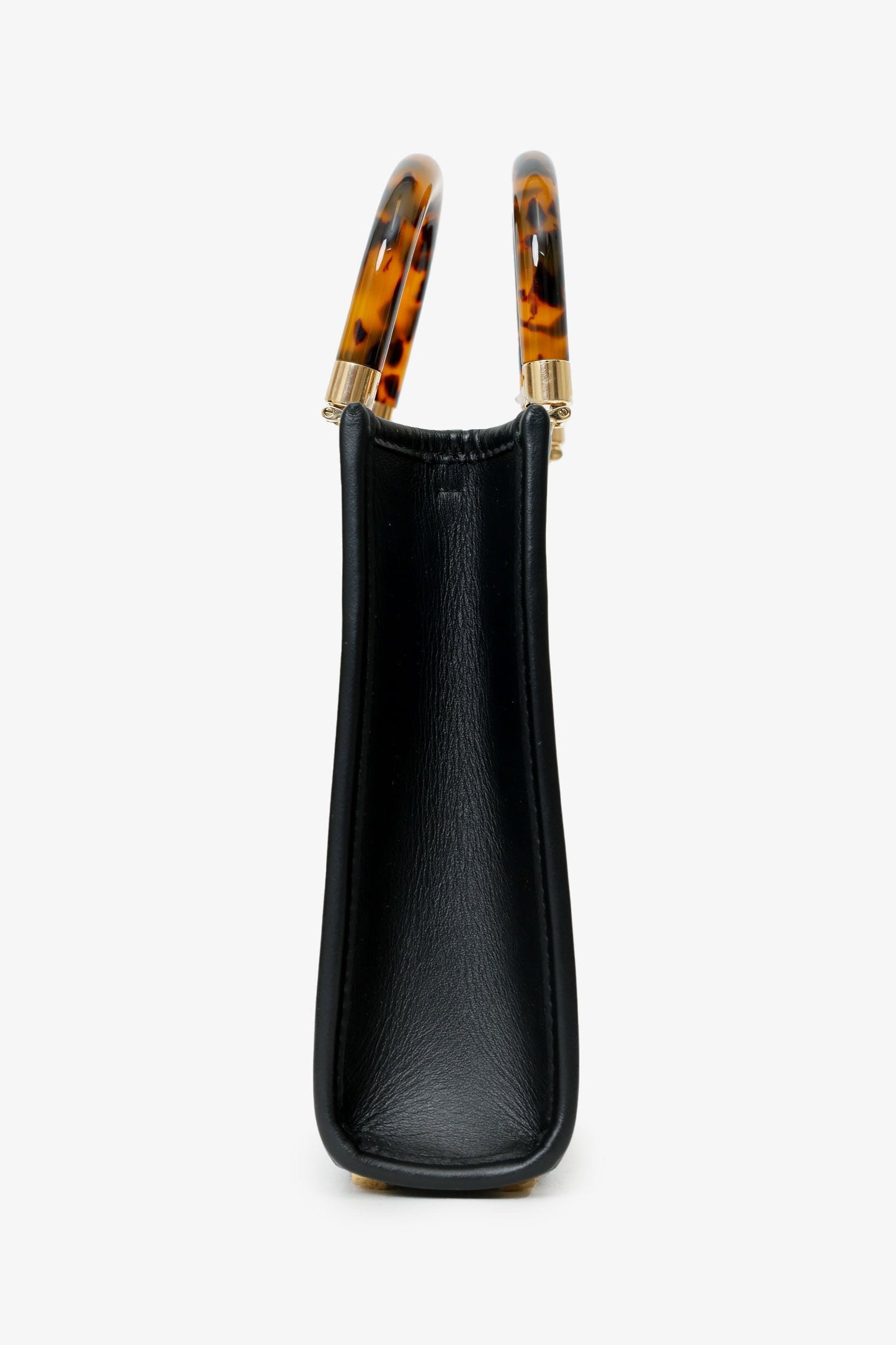 Fendi Black FF Embossed Leather Mini Sunshine Shopper Tote