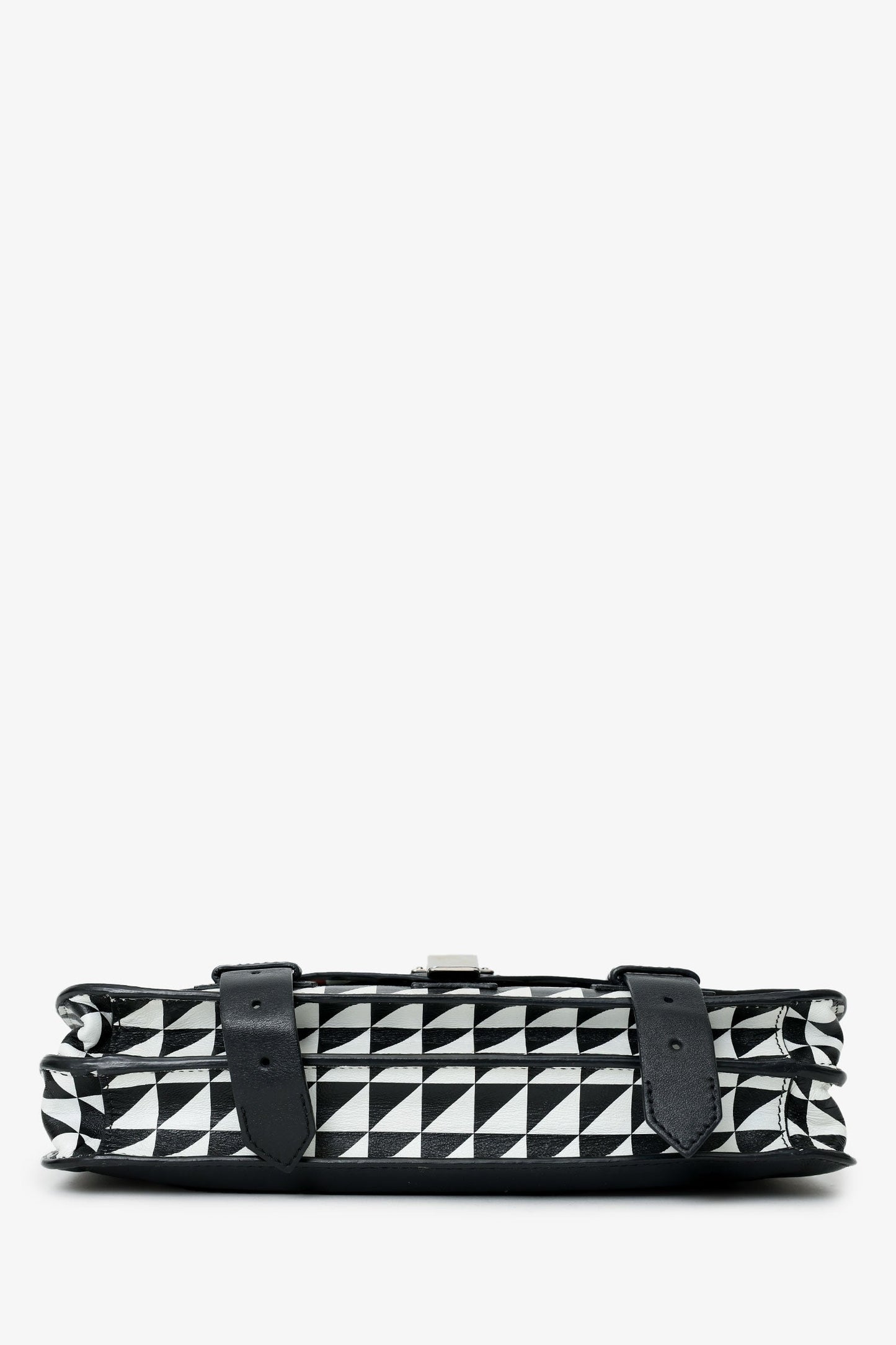 Proenza Schouler Black/White Leather Geometric Print Clutch