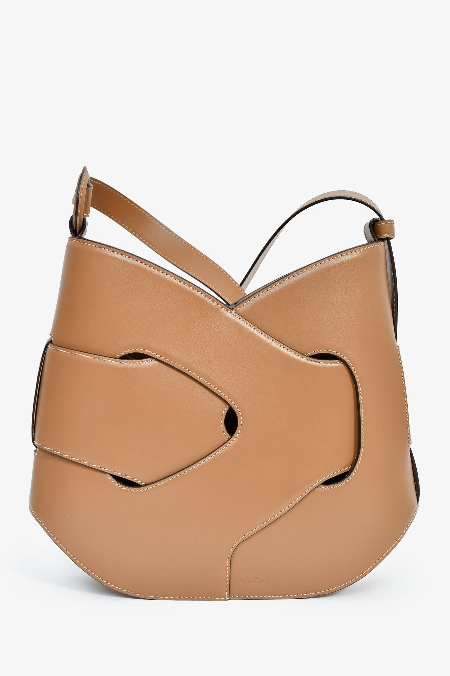 Polene Brown Leather Nodde Crossbody Bag