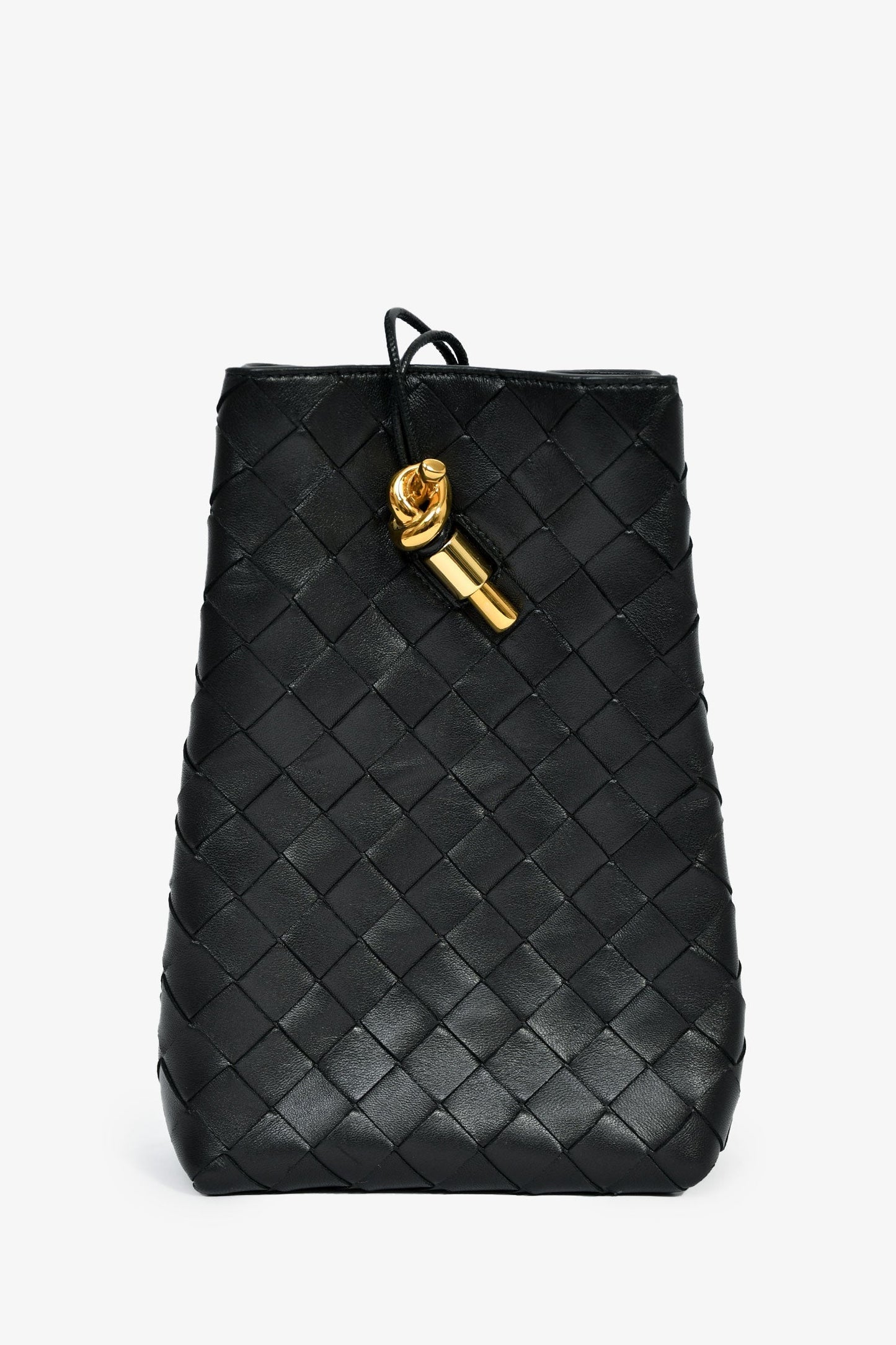 Bottega Veneta Black Leather 'Andiamo' Phone Pouch