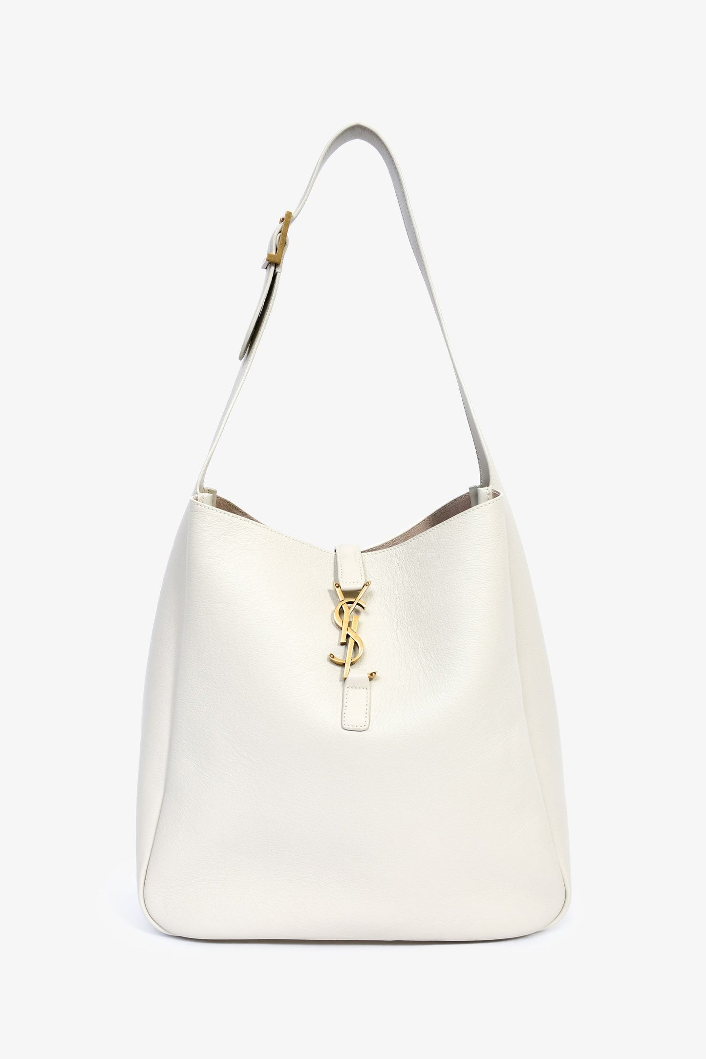 Saint Laurent 2024 White Leather 'Le 5 à 7' Shoulder Bag