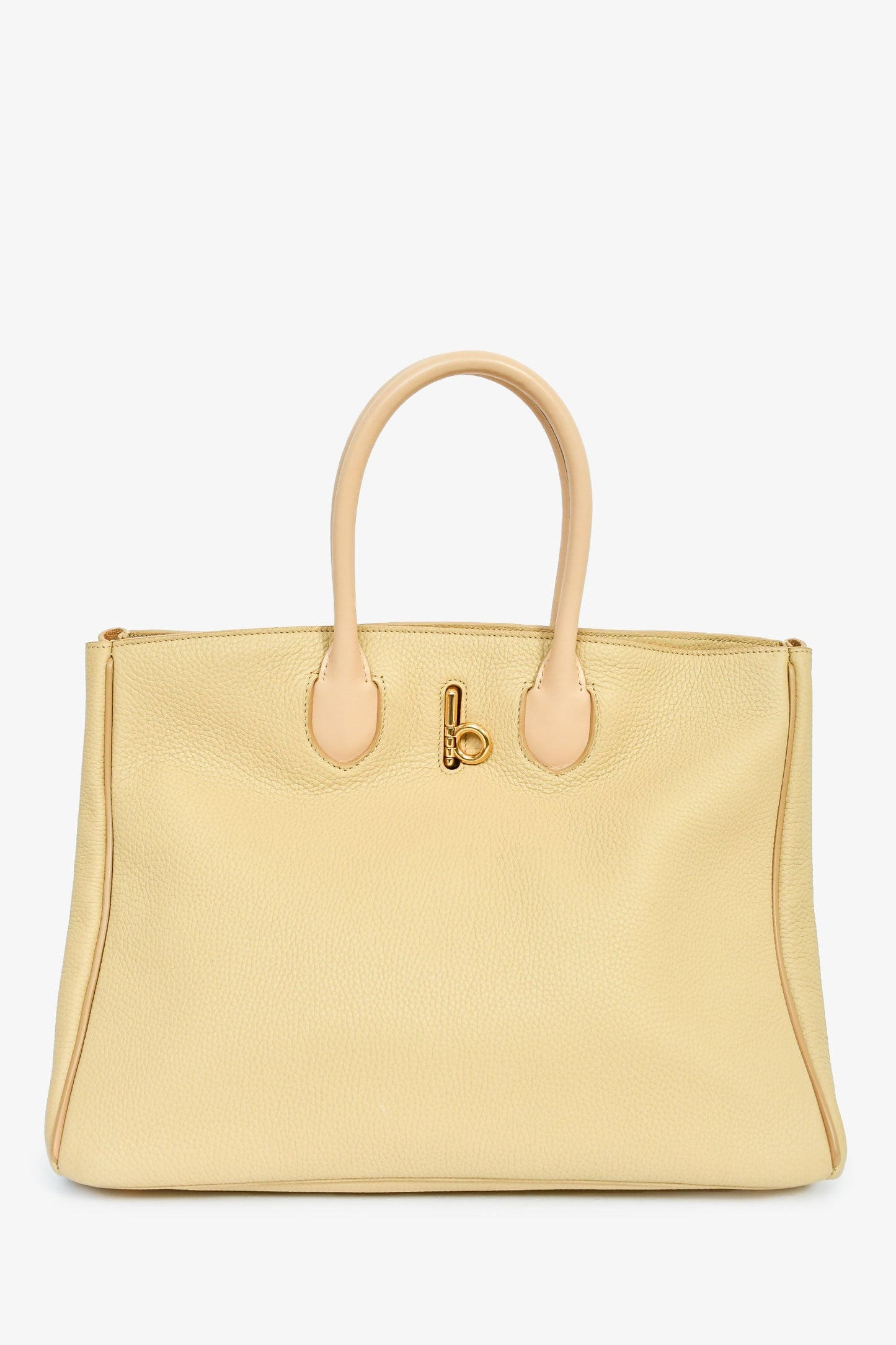 Burberry Beige Leather Medium Rocking Horse Tote Bag
