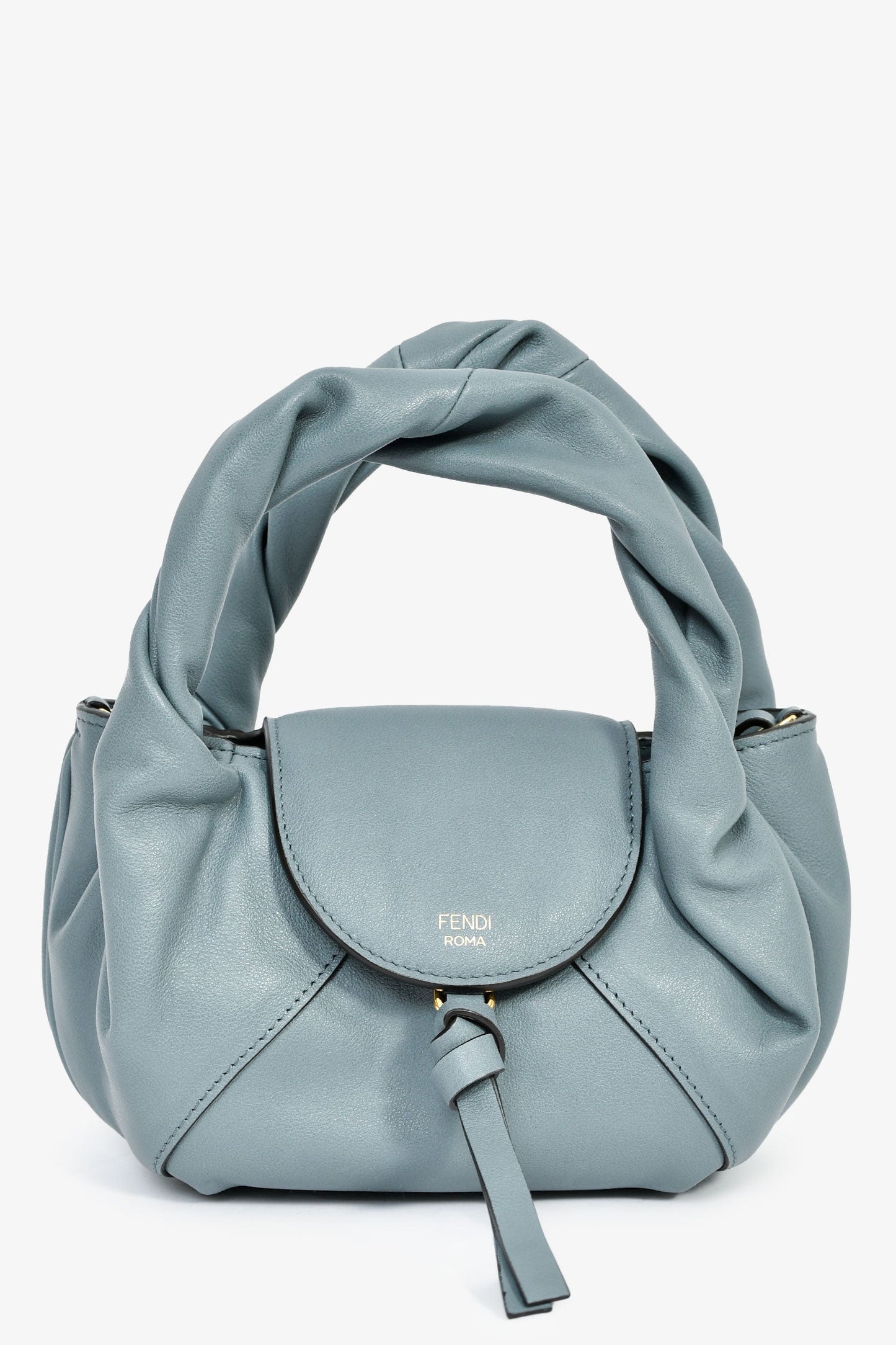 Fendi Blue Leather Mini Spy Top Handle Bag