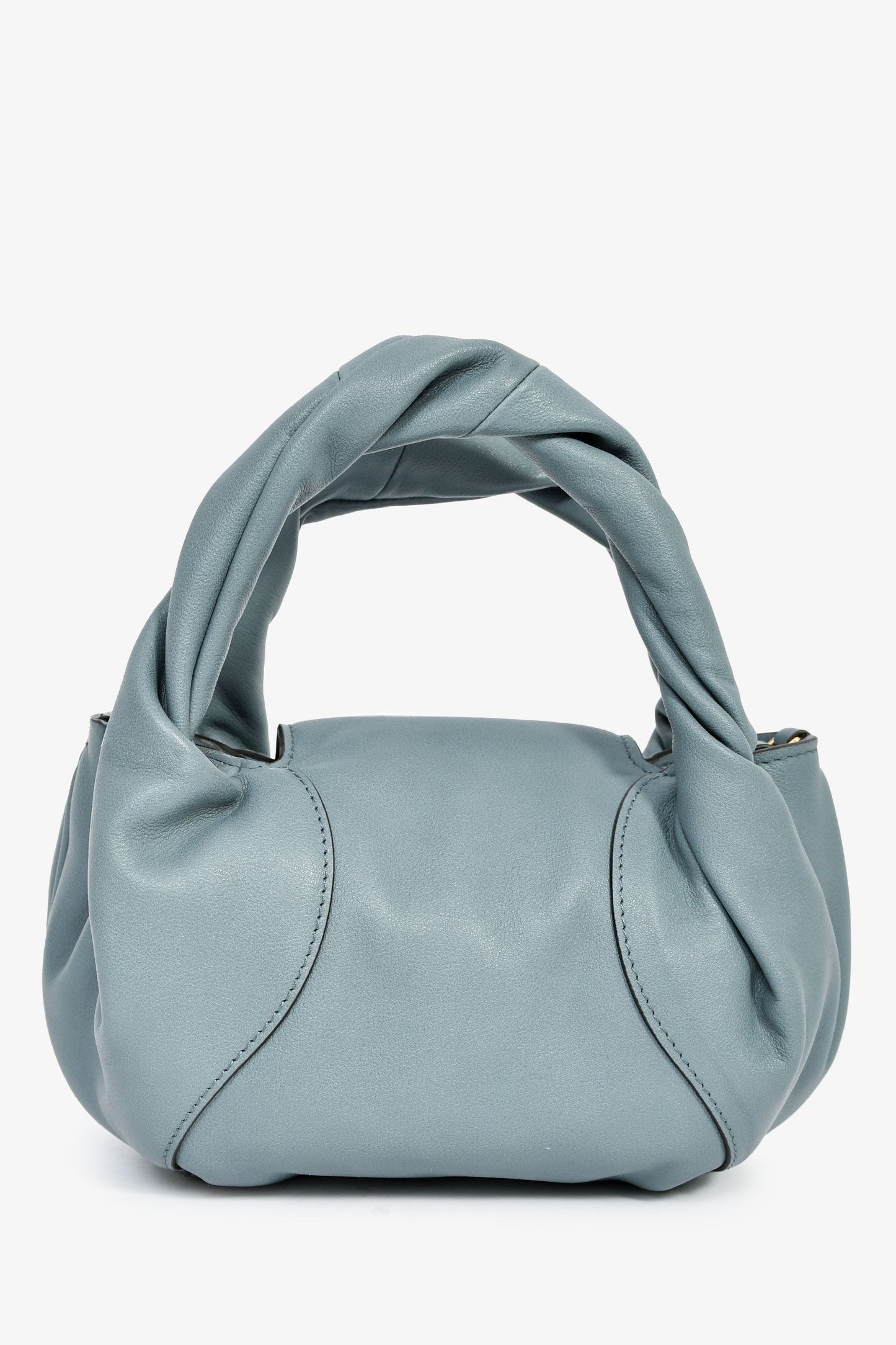 Fendi Blue Leather Mini Spy Top Handle Bag