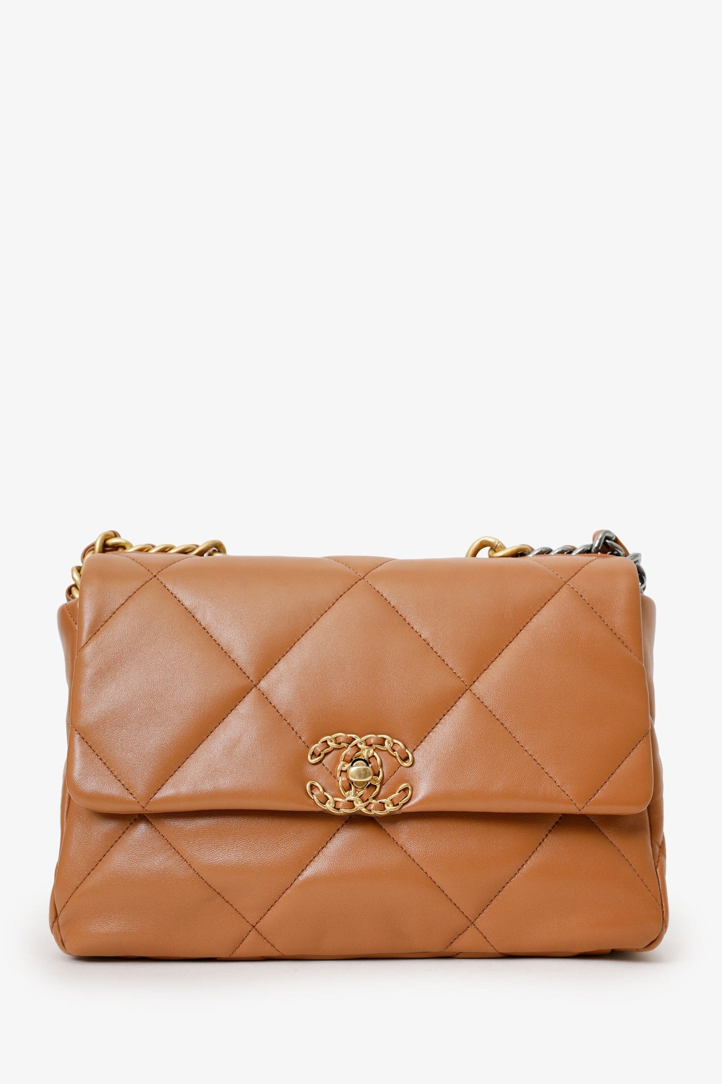Chanel™ Brown Leather Chanel 19 Medium Flap Bag