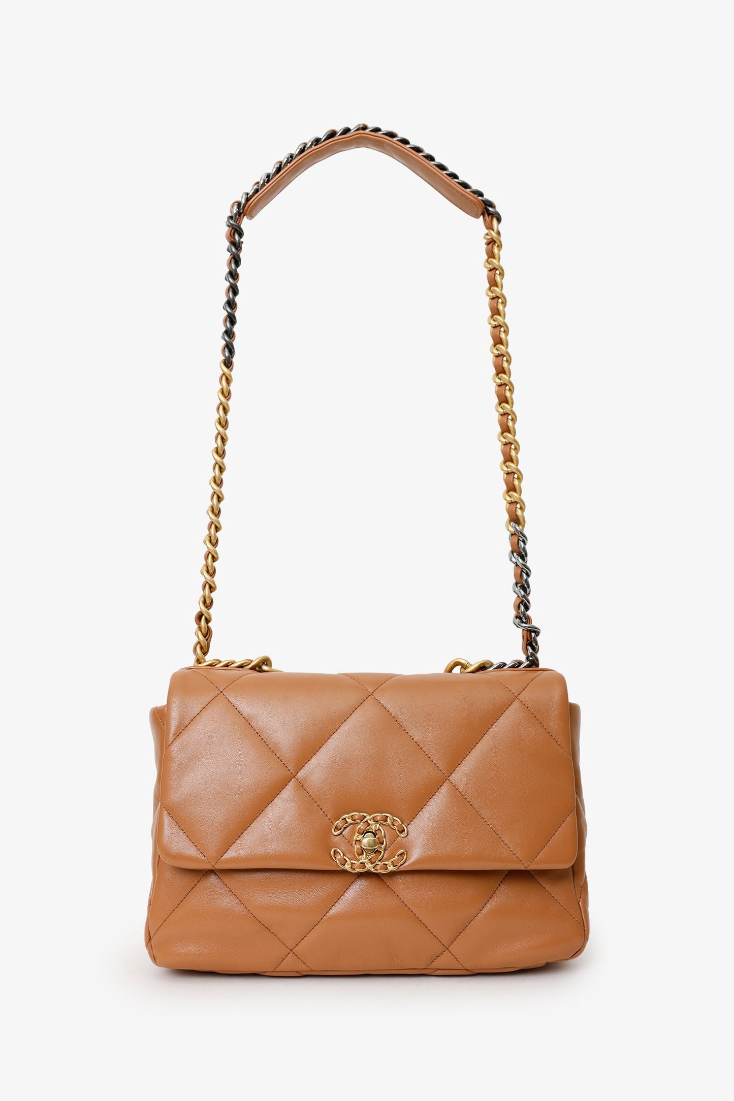 Chanel™ Brown Leather Chanel 19 Medium Flap Bag