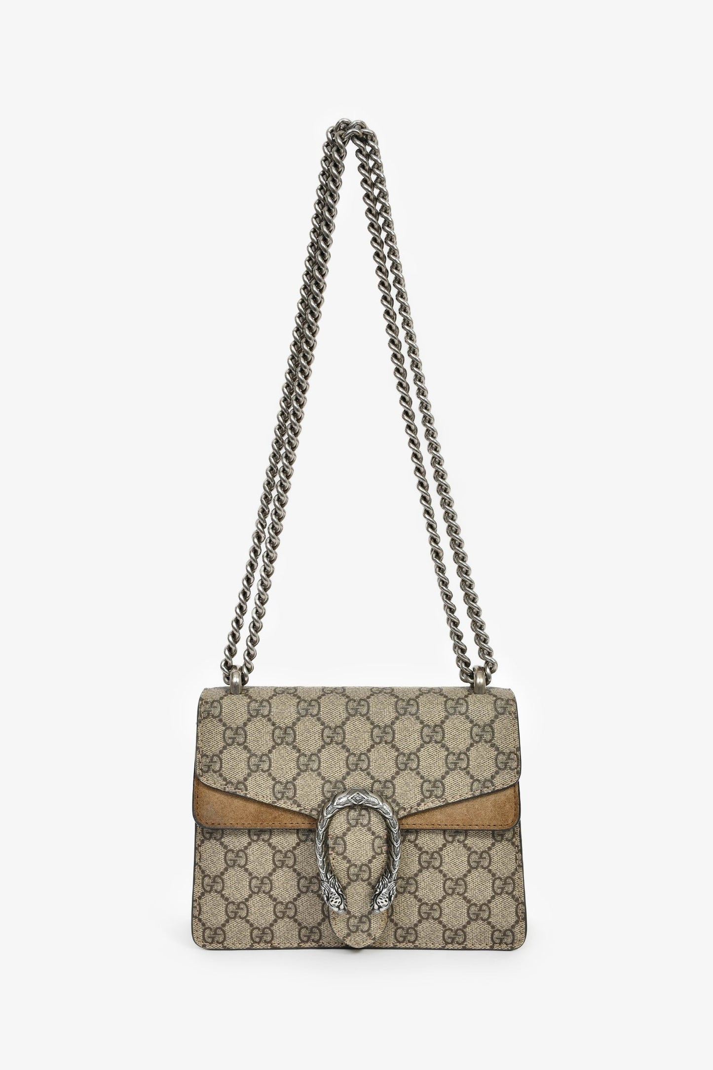 Gucci GG Supreme Monogram Canvas/Suede Mini Dionysus Shoulder Bag