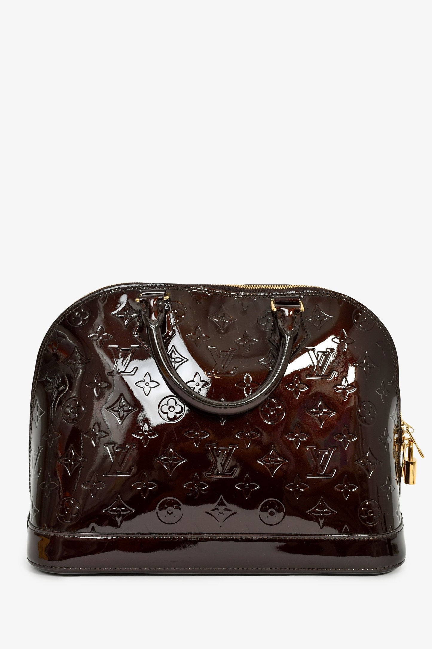 Louis Vuitton Burgundy Amarante Vernis Alma PM Top Handle