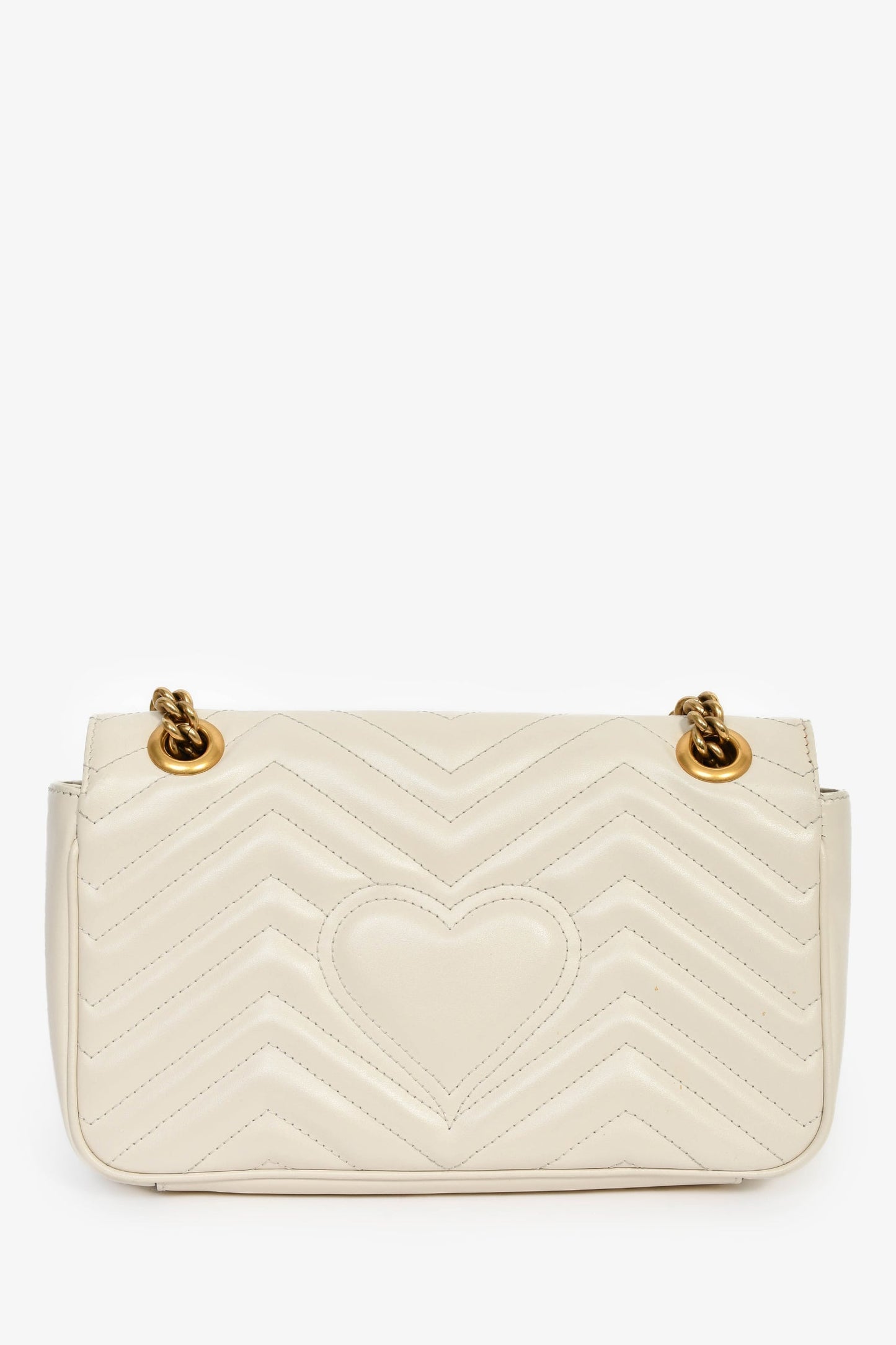 Gucci Cream Leather Marmont Small Shoulder Bag