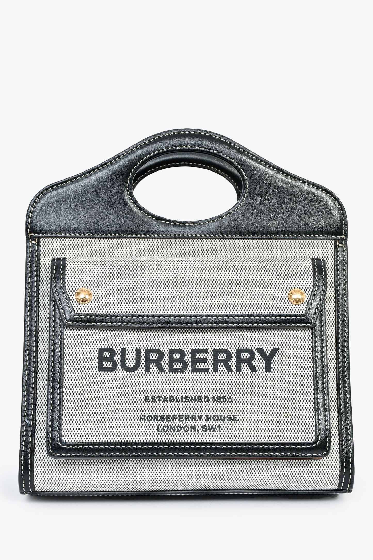 Burberry Black Canvas/Leather Mini Pocket Bag