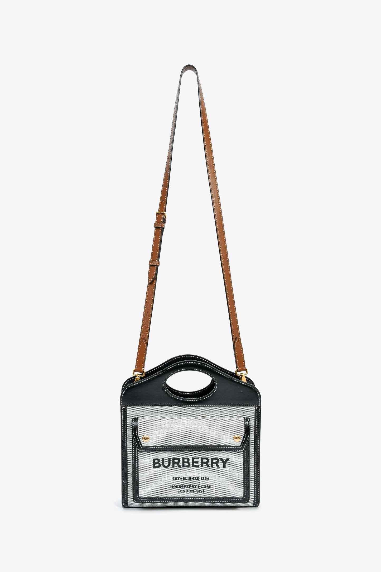 Burberry Black Canvas/Leather Mini Pocket Bag