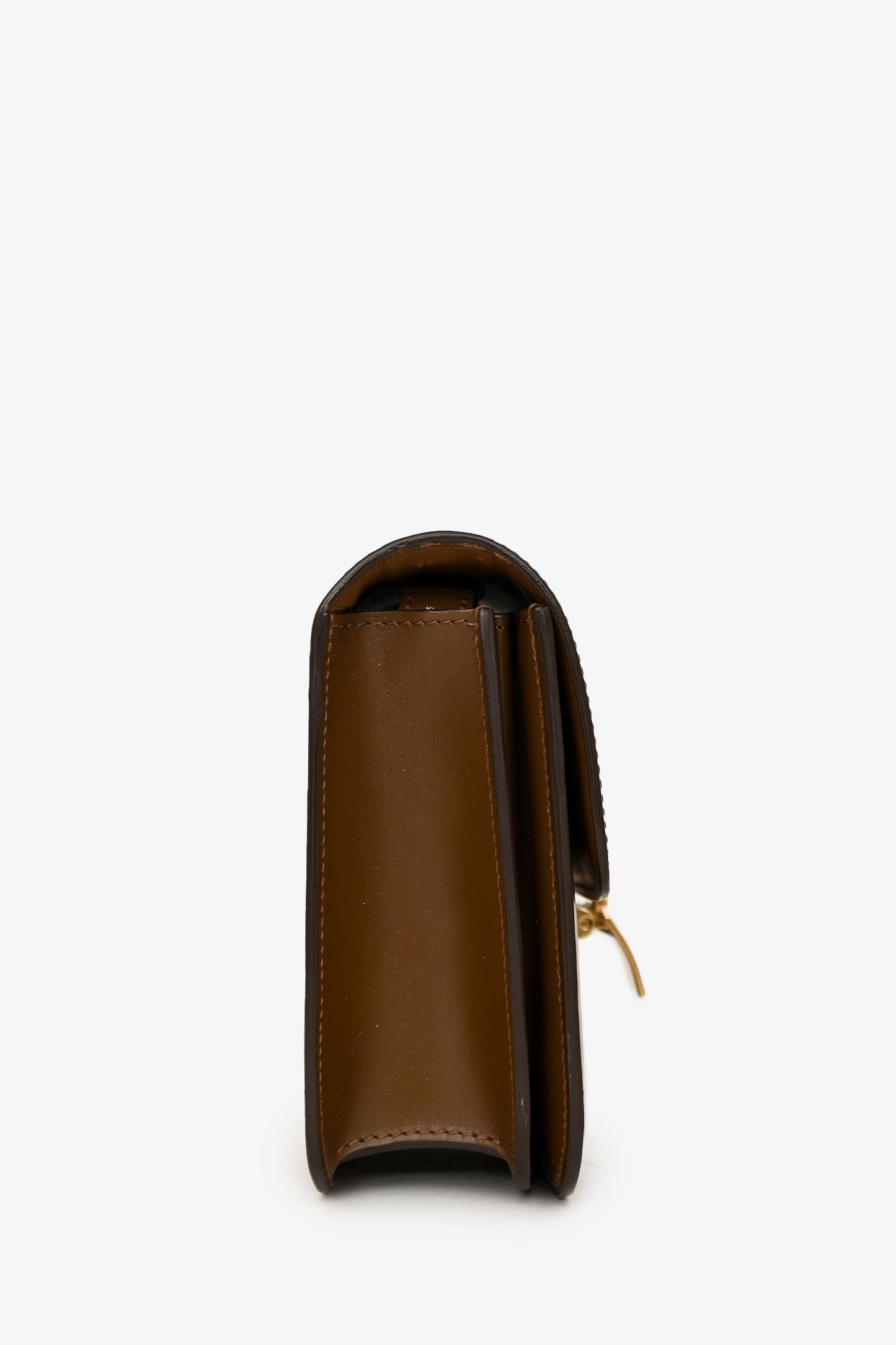 Celine Brown Leather Small Box Crossbody Bag