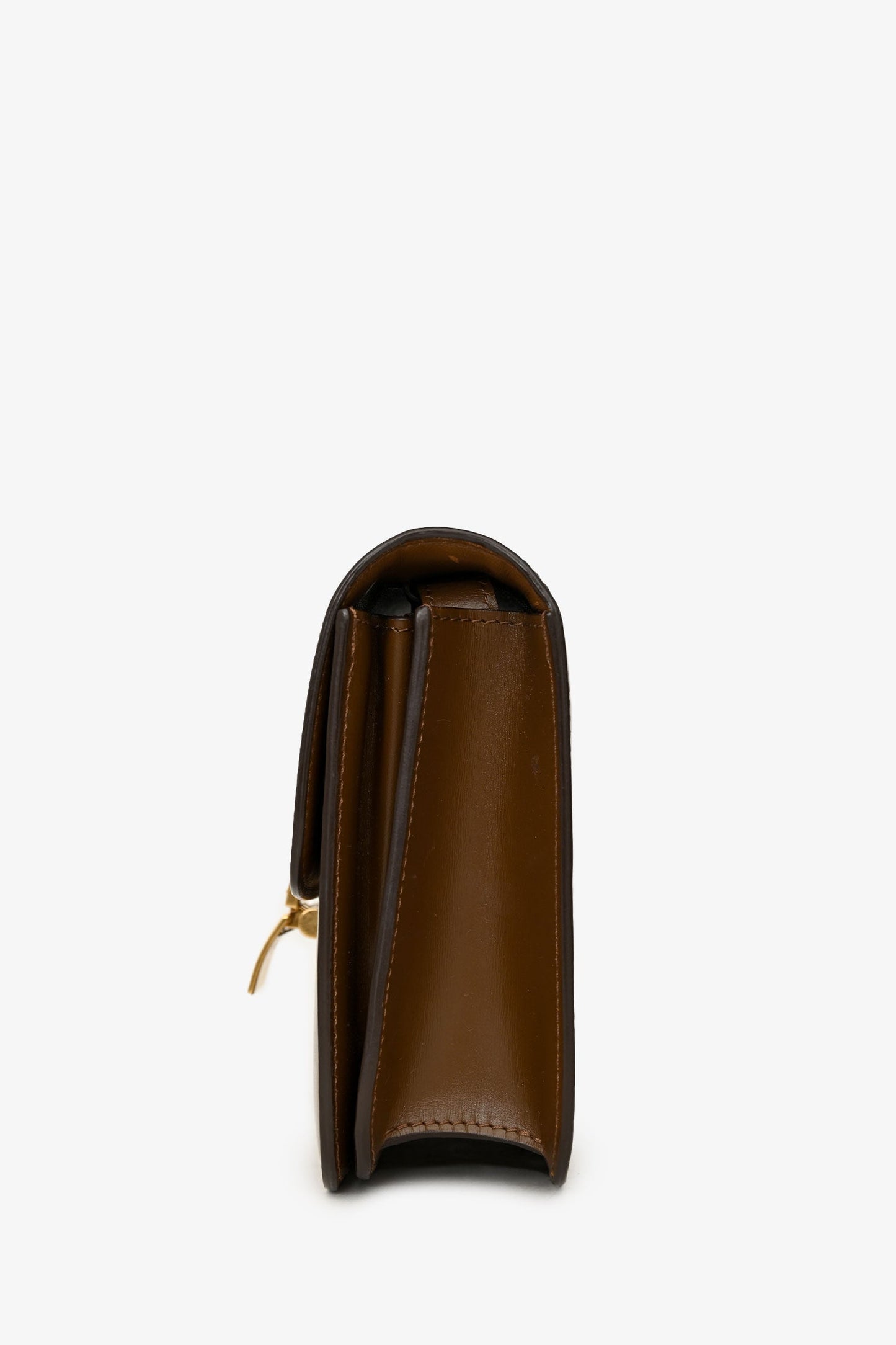 Celine Brown Leather Small Box Crossbody Bag