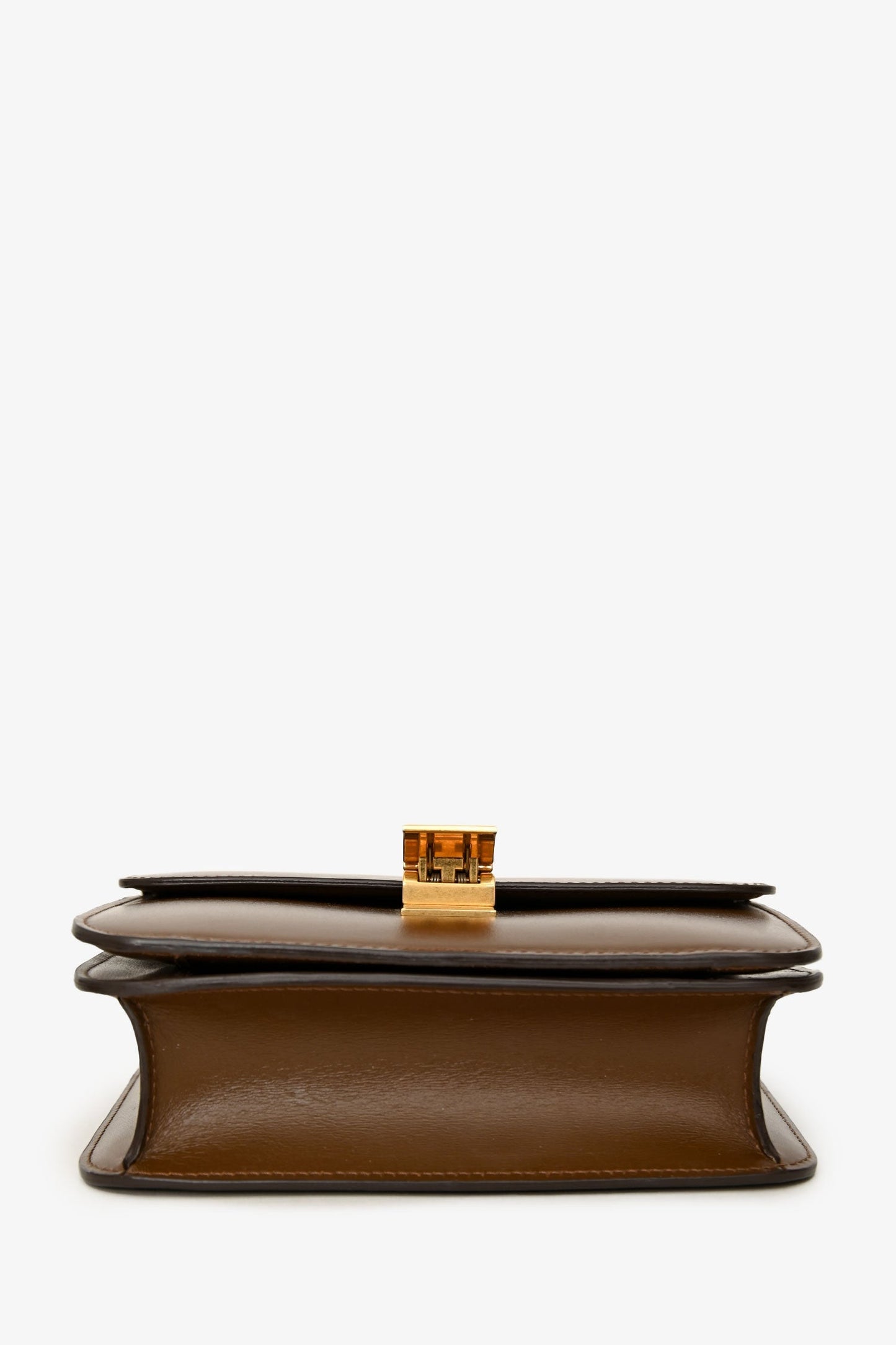 Celine Brown Leather Small Box Crossbody Bag