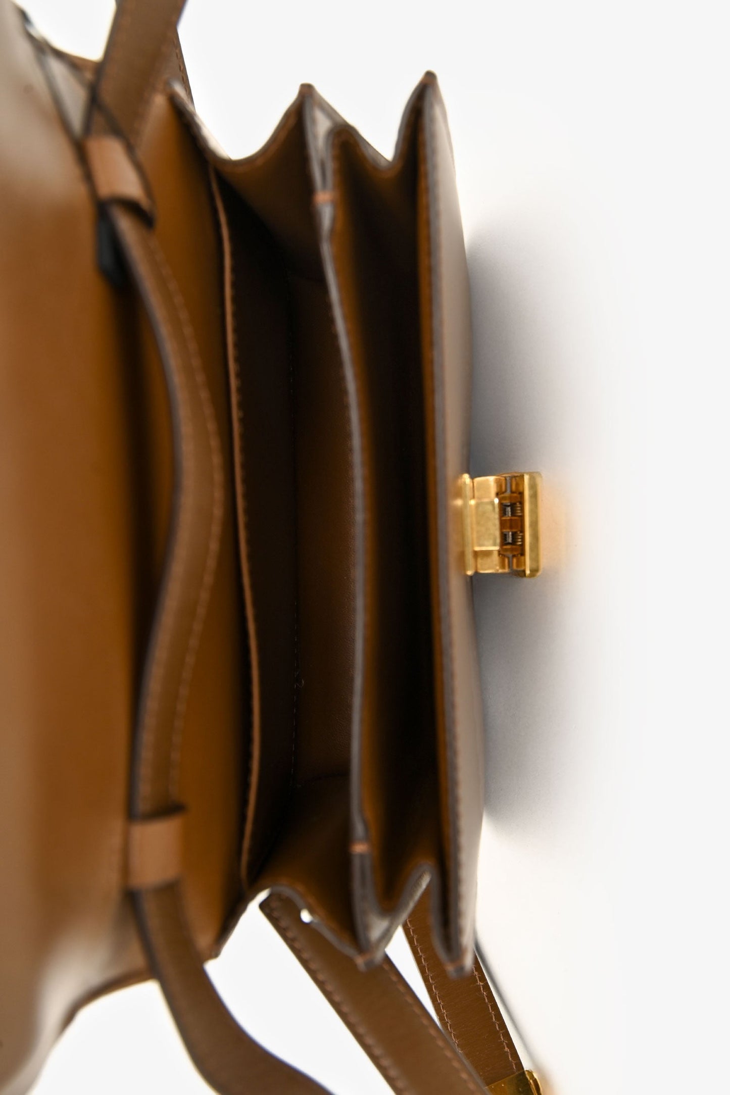 Celine Brown Leather Small Box Crossbody Bag