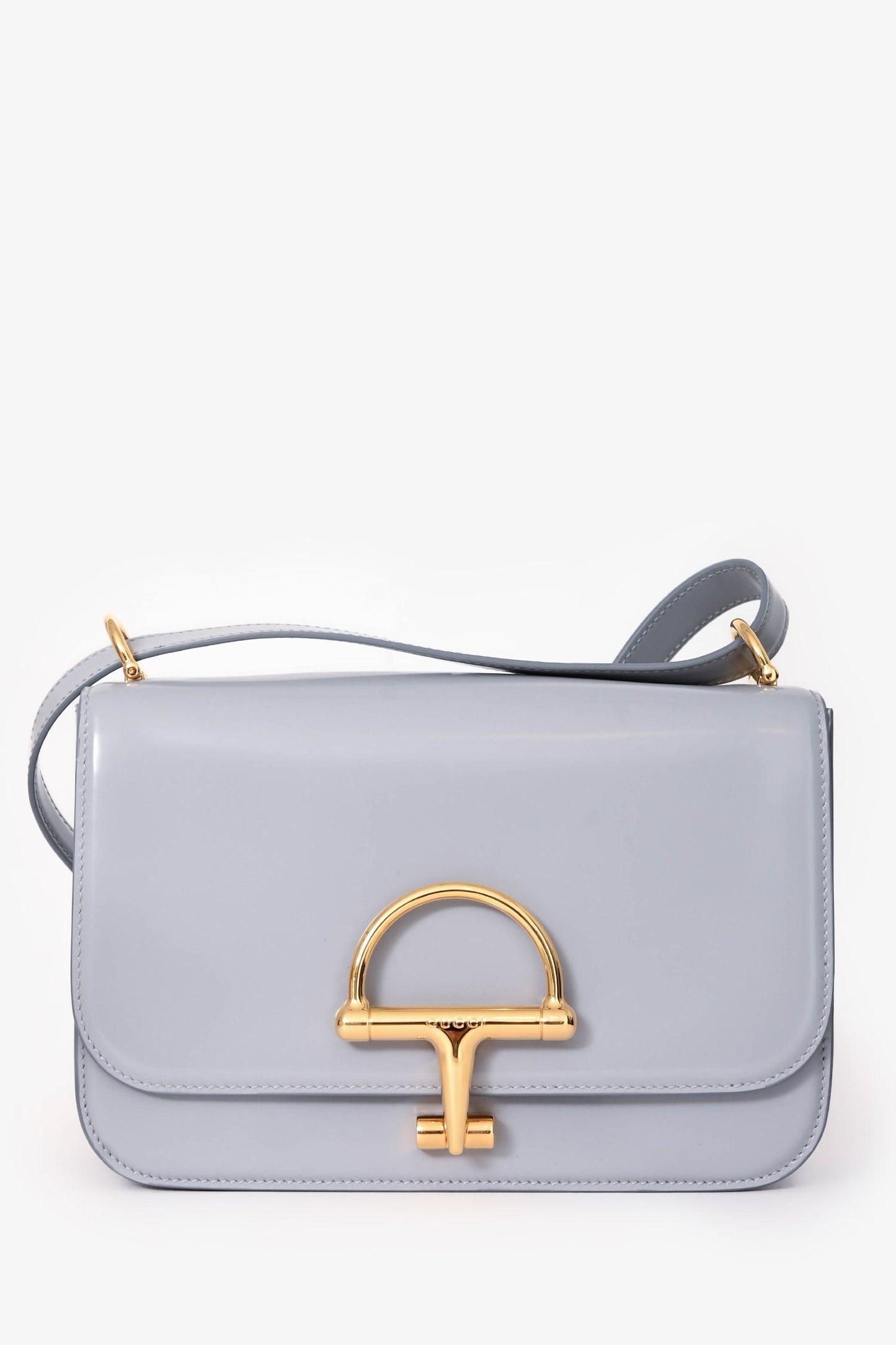 Gucci Grey Patent 'Siena' Small Shoulder Bag