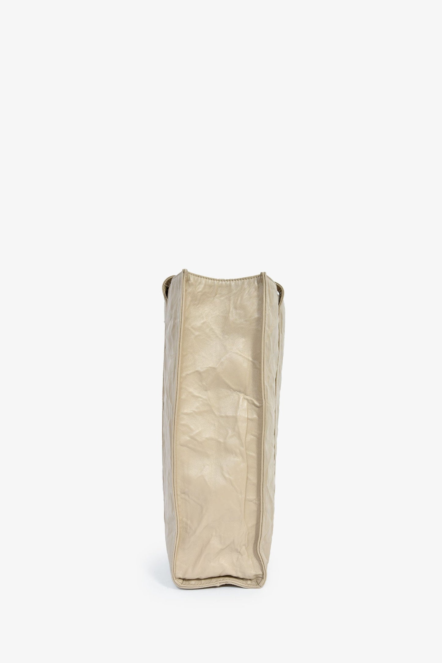 Prada Taupe Lather Crinkle Effect Small Tote Bag