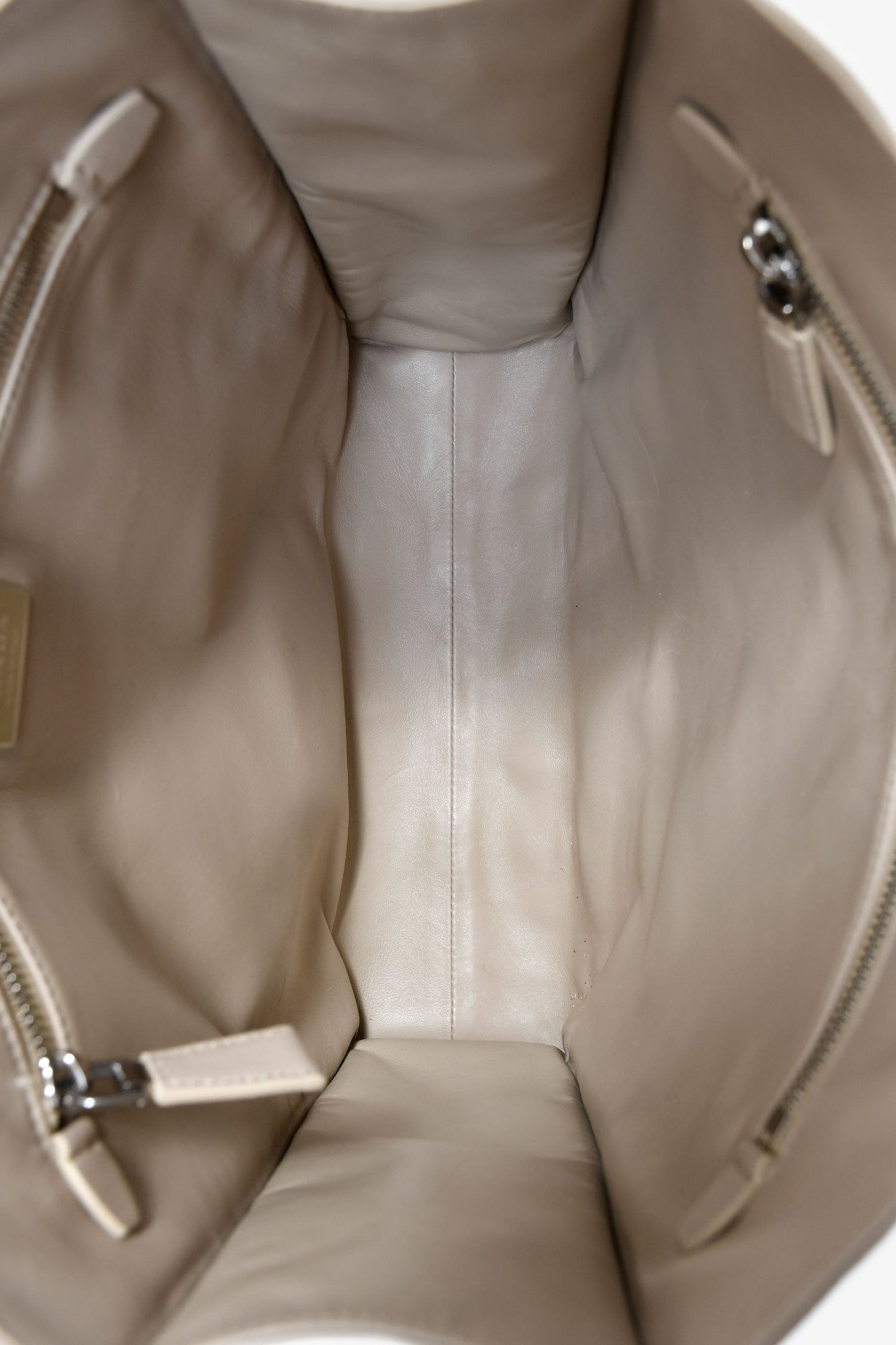 Prada Taupe Lather Crinkle Effect Small Tote Bag