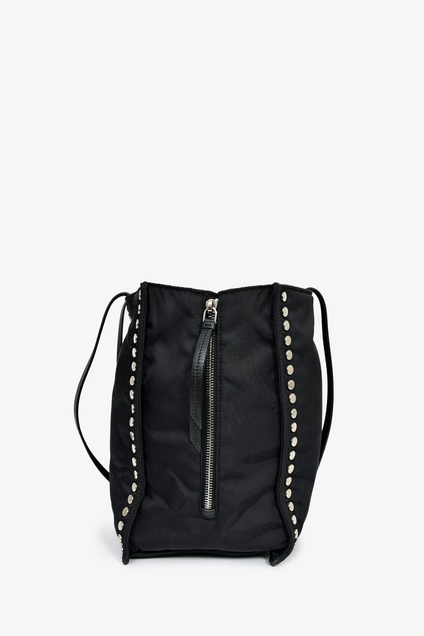 Prada Black Nylon Studded Tote Bag