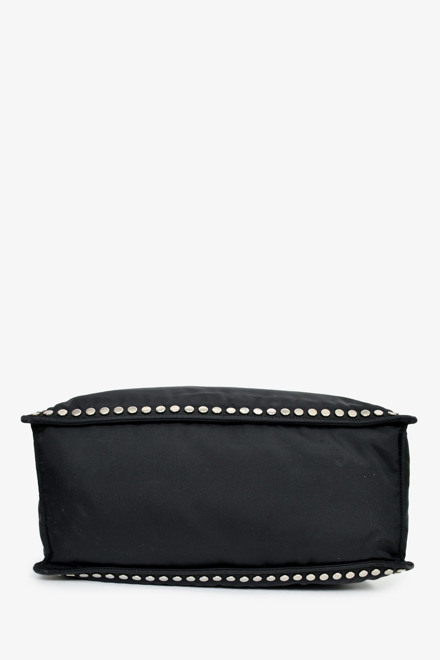 Prada Black Nylon Studded Tote Bag