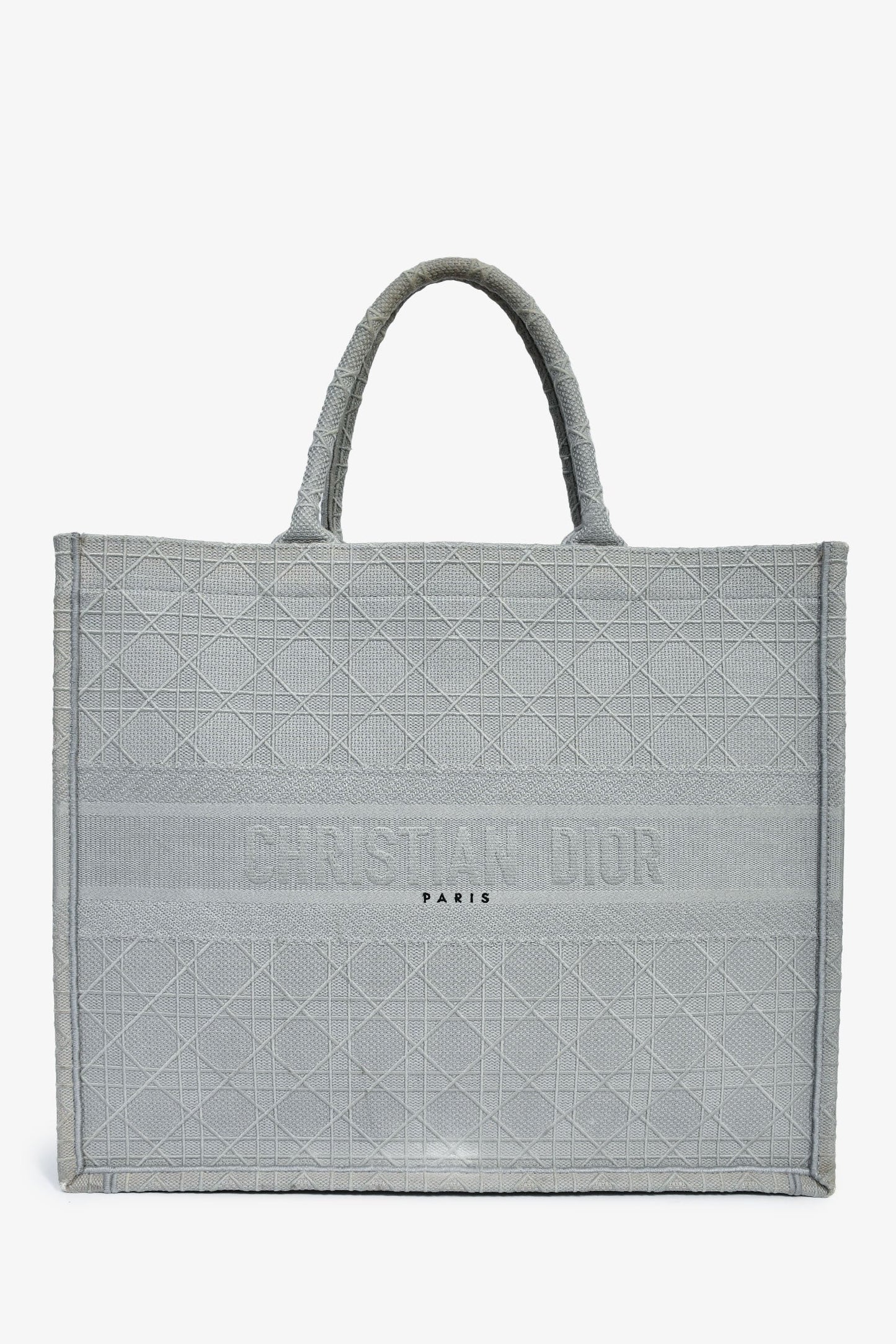 Christian Dior 2020 Grey Cannage Jacquard Large Book Tote