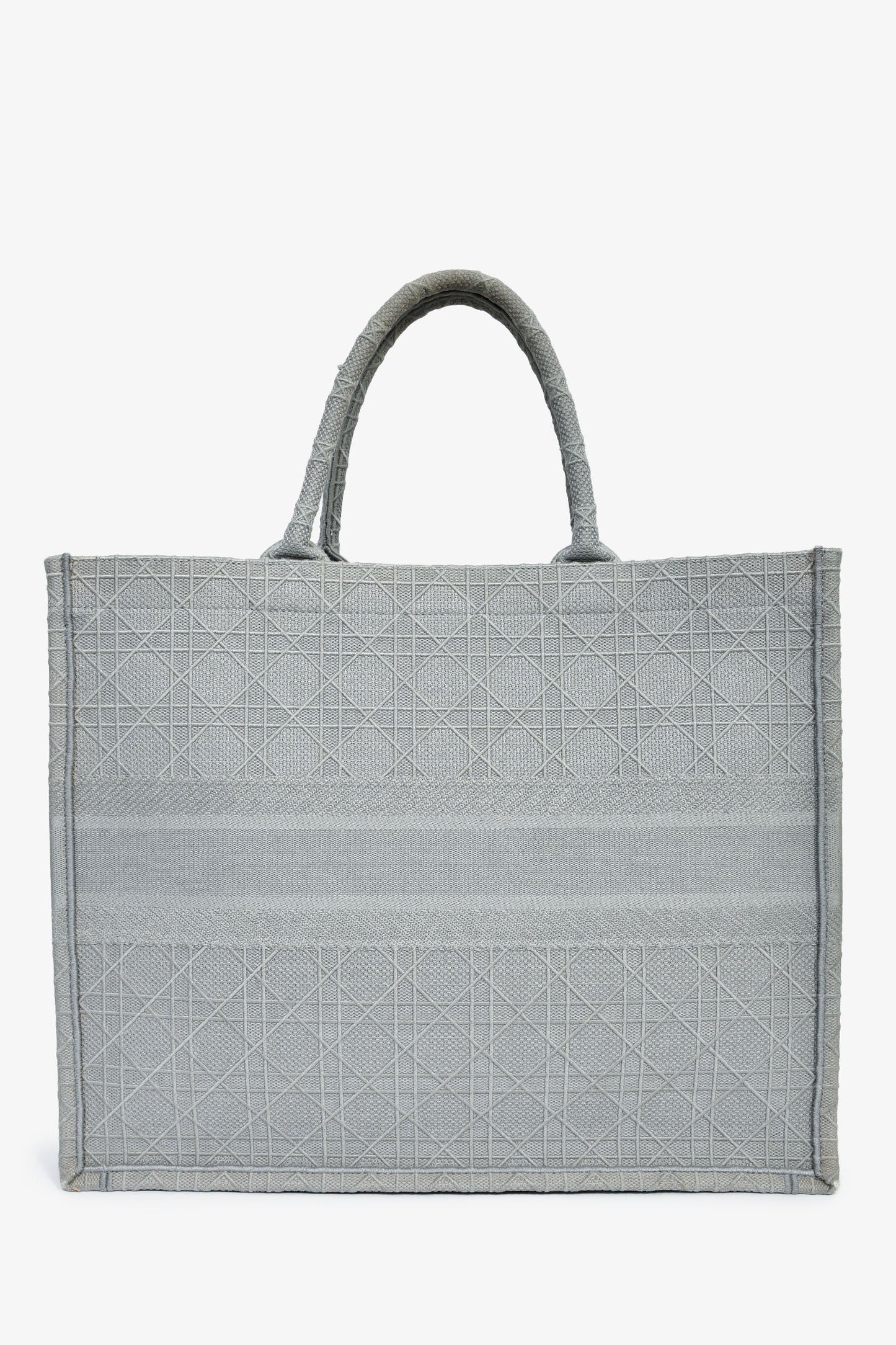 Christian Dior 2020 Grey Cannage Jacquard Large Book Tote