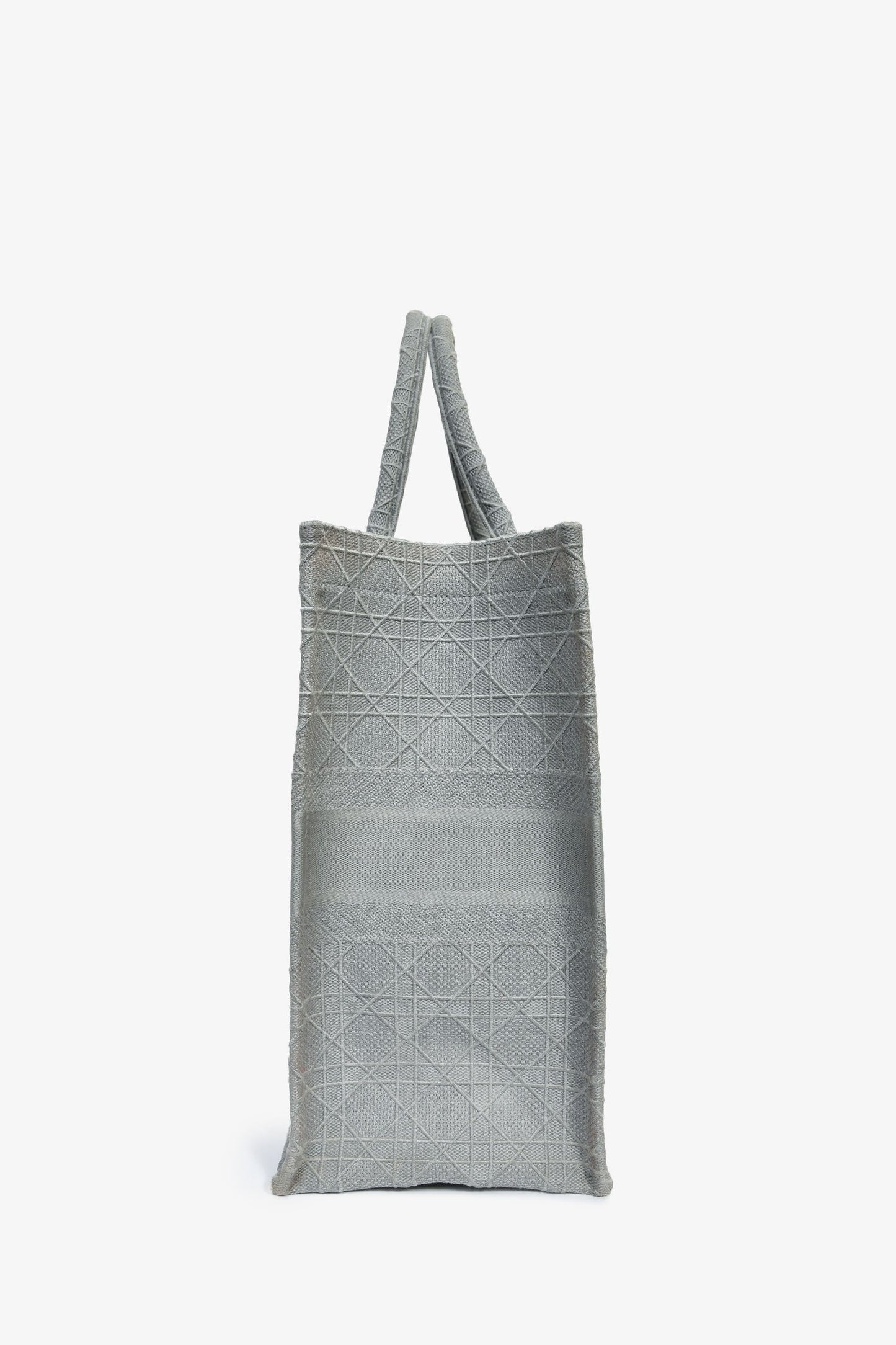 Christian Dior 2020 Grey Cannage Jacquard Large Book Tote