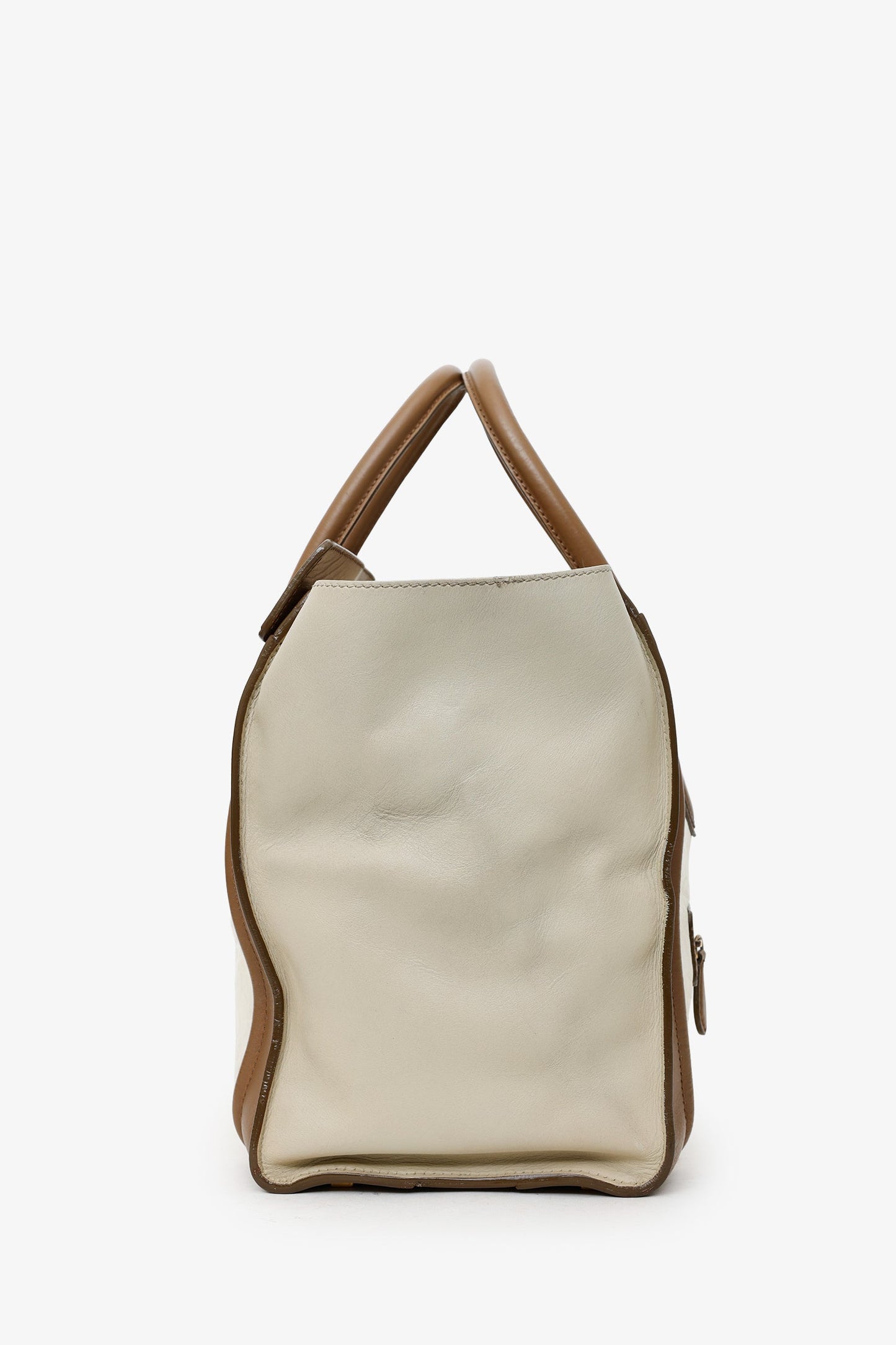 Celine Brown/Taupe Leather Mini Luggage Tote