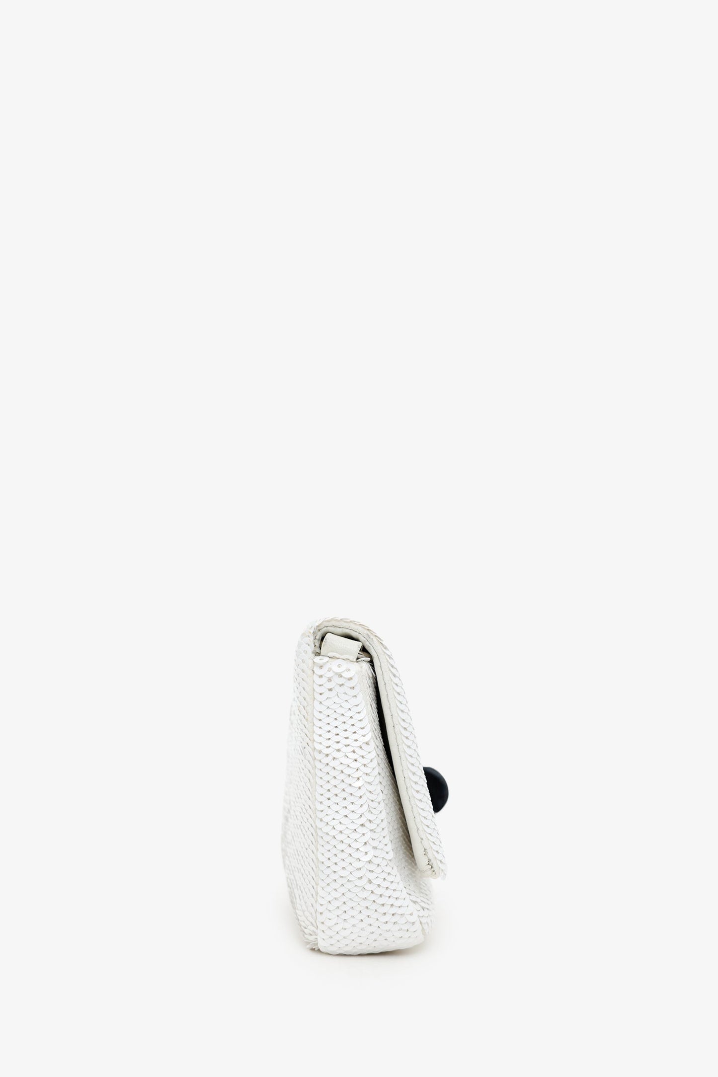 Miu Miu White Sequin Pearl Crystal Embellished Crossbody Bag