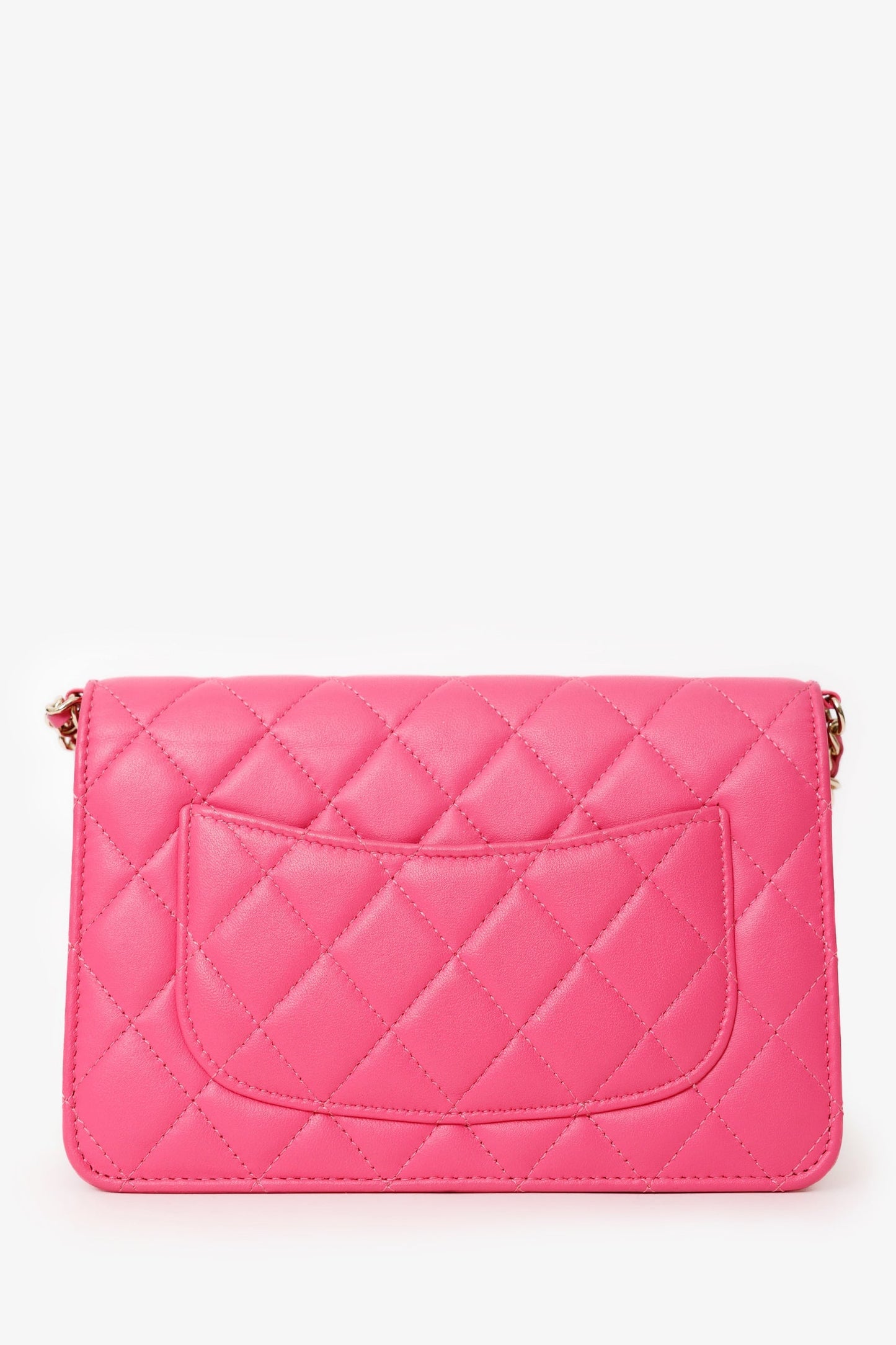 Chanel™ 22P Pink Quilted Lambskin Pearl Wallet on Chain
