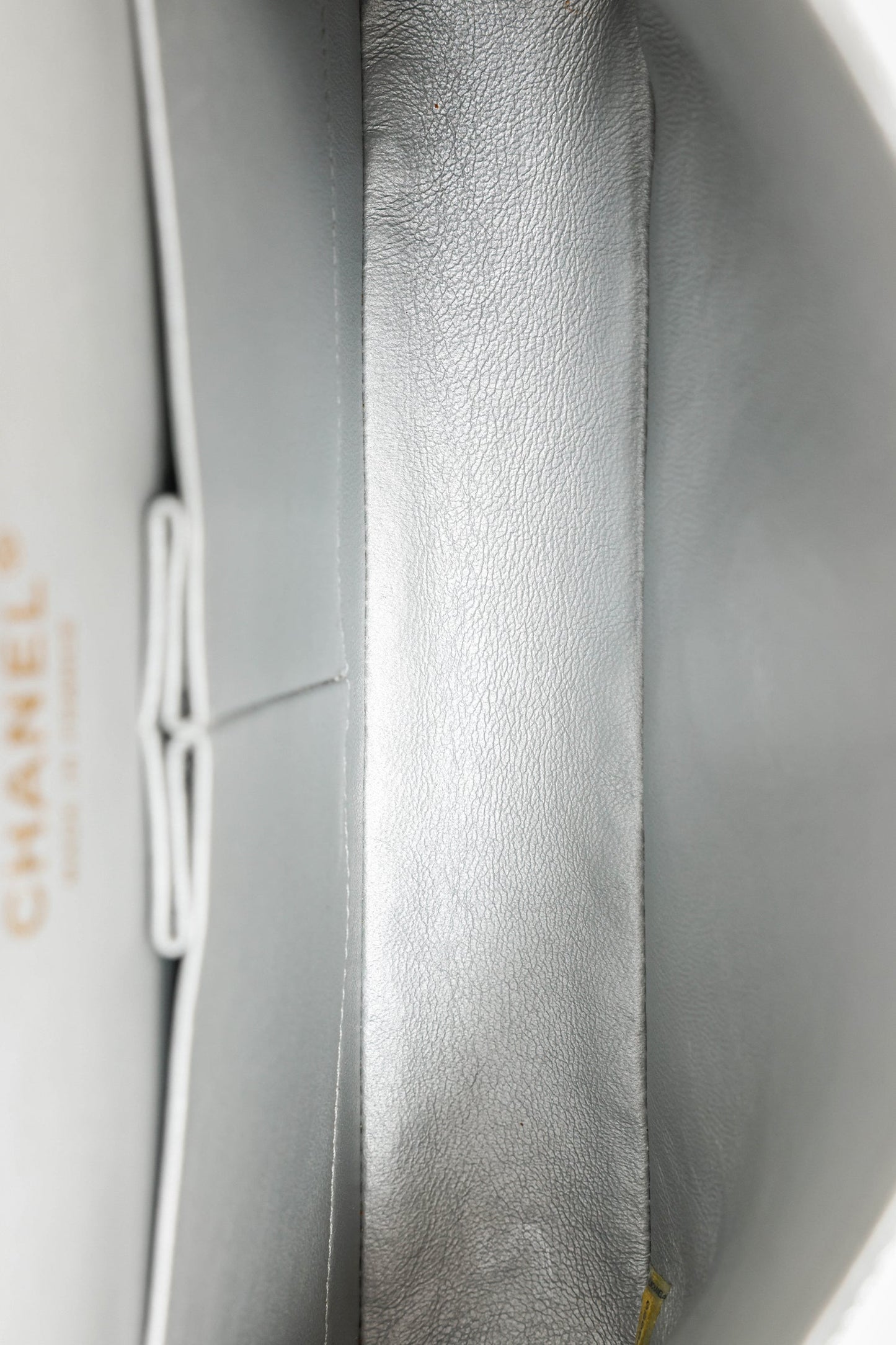 Chanel™ 2011-12 Silver Metallic Fabric Small Classic Double Flap Bag