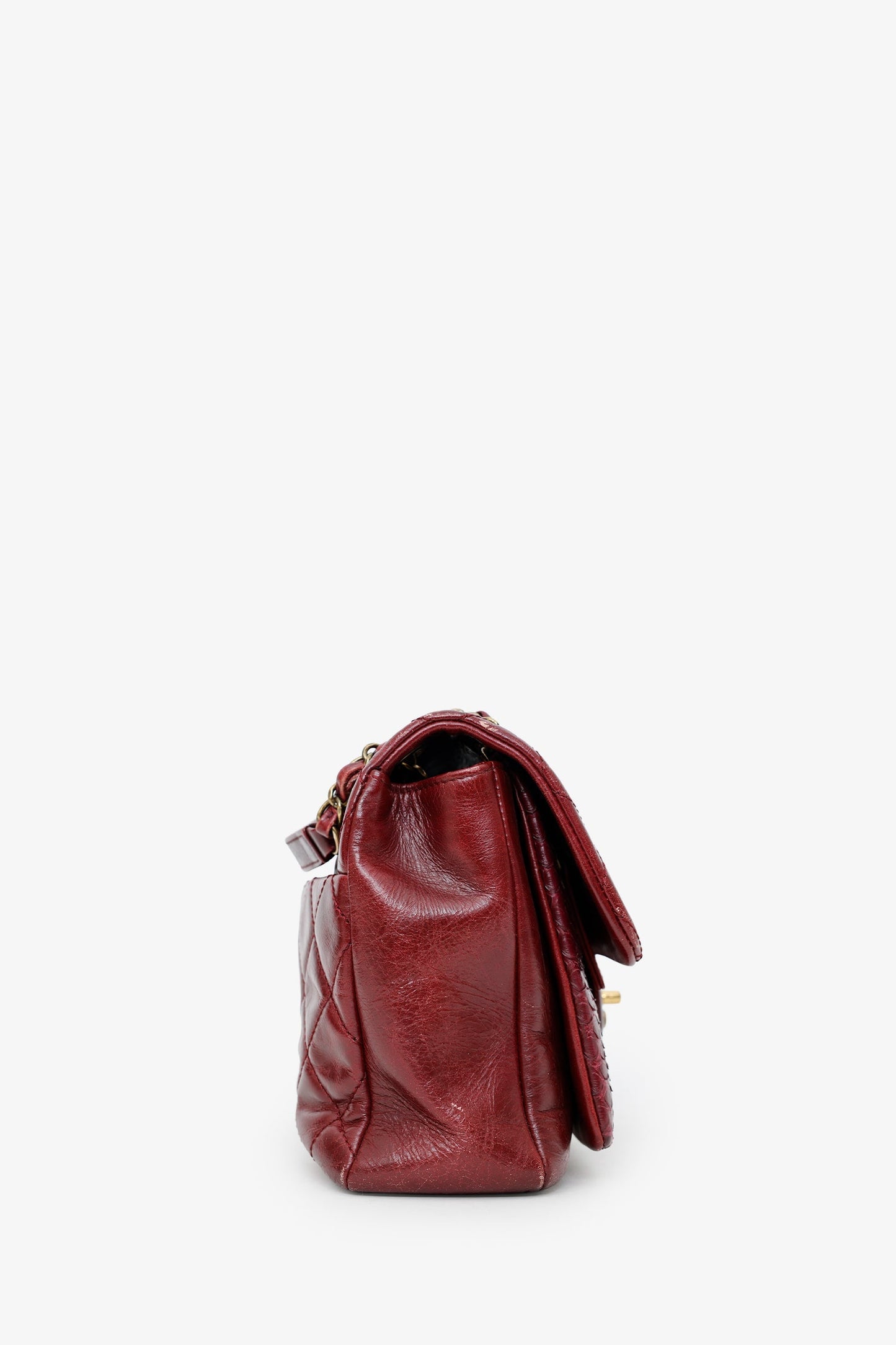 Chanel™ 2016-17 Burgundy Leather/Python Urban Mix Flap Bag