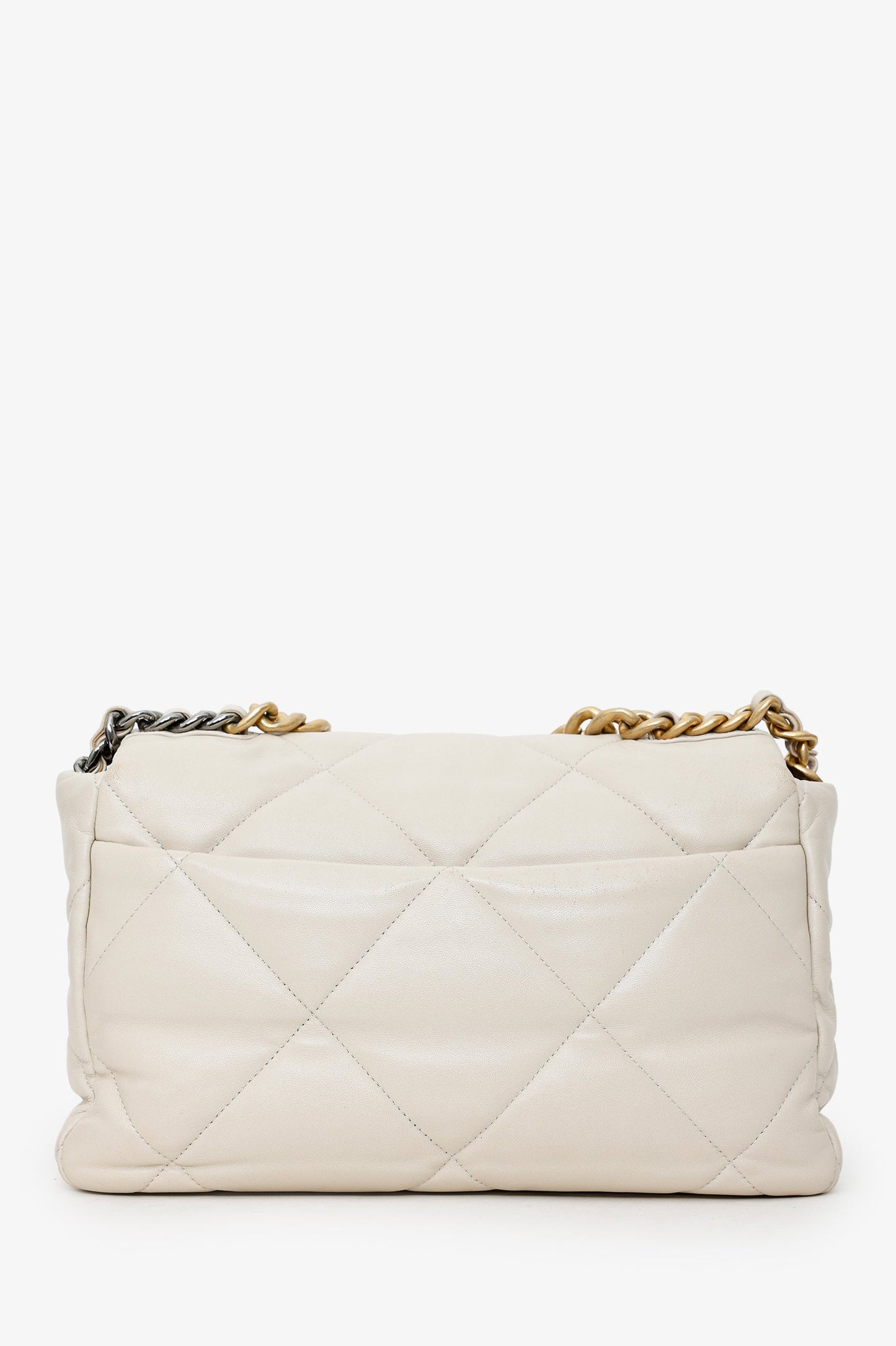 Chanel™ 2020 Beige Lambskin Medium 19 Flap Bag