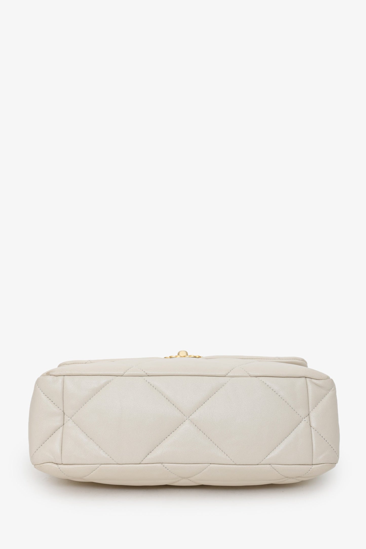 Chanel™ 2020 Beige Lambskin Medium 19 Flap Bag