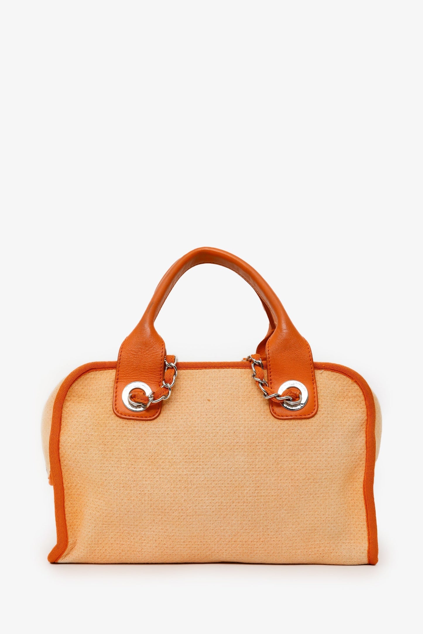 Chanel™ 2014-15 Orange Canvas Deauville Mini Bowling Bag