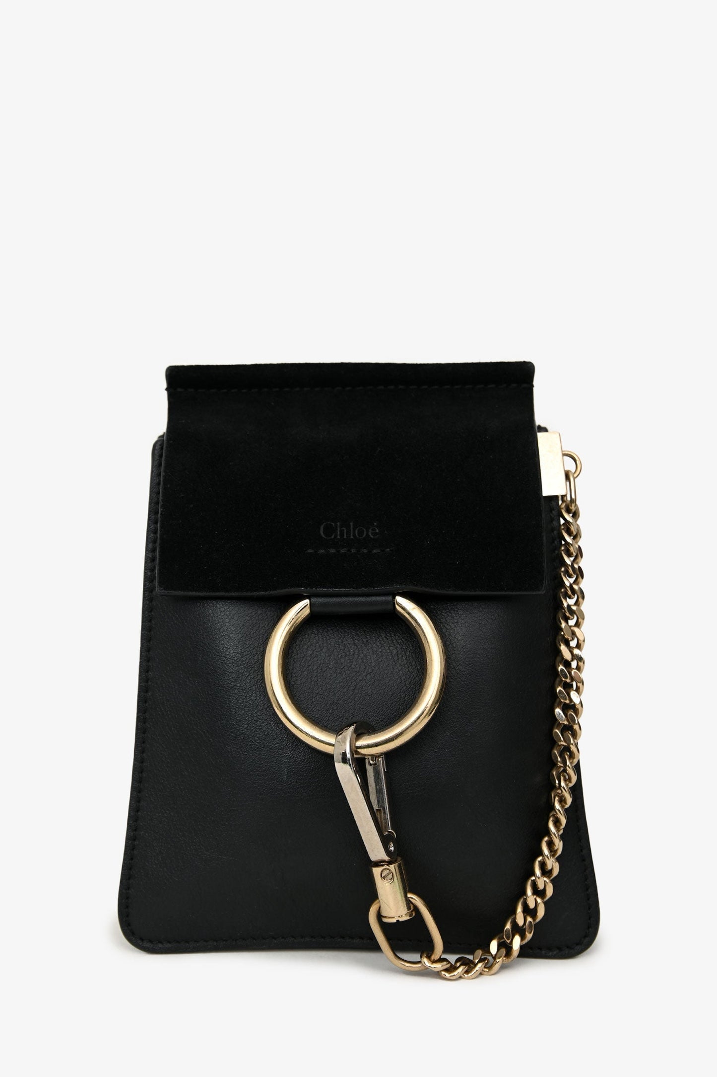 Chloe Black Leather Mini Faye Crossbody Bag