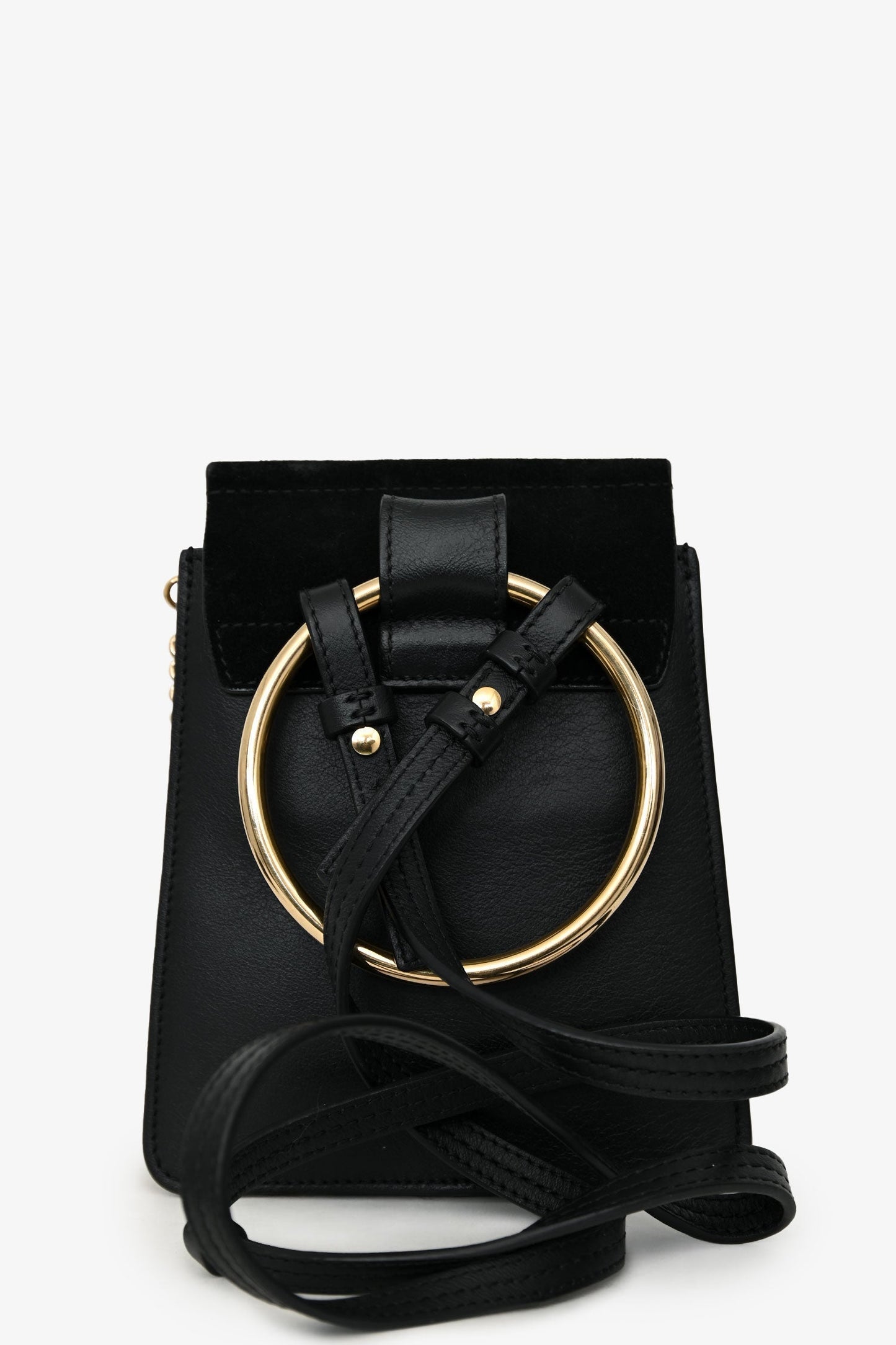 Chloe Black Leather Mini Faye Crossbody Bag