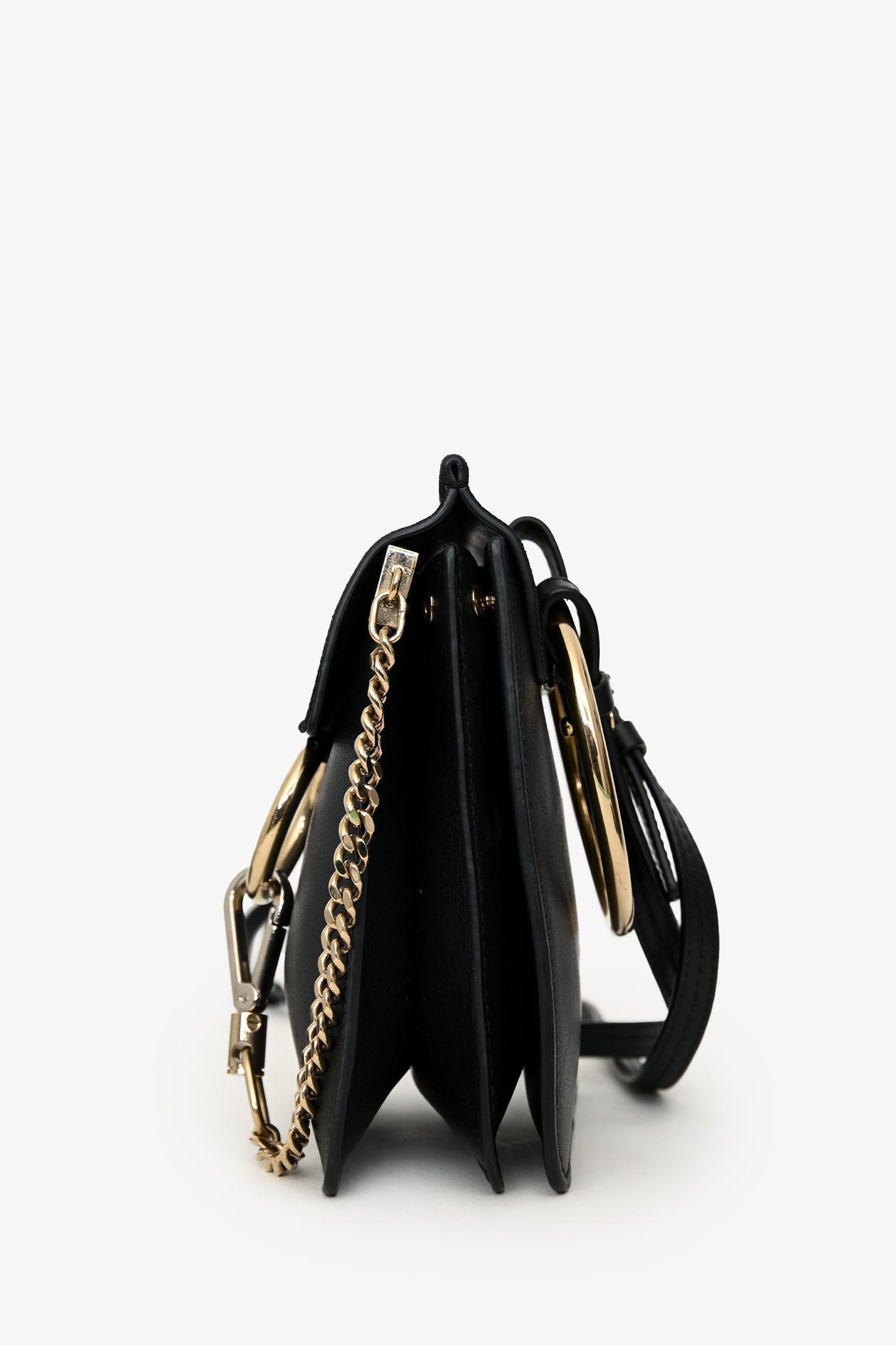 Chloe Black Leather Mini Faye Crossbody Bag