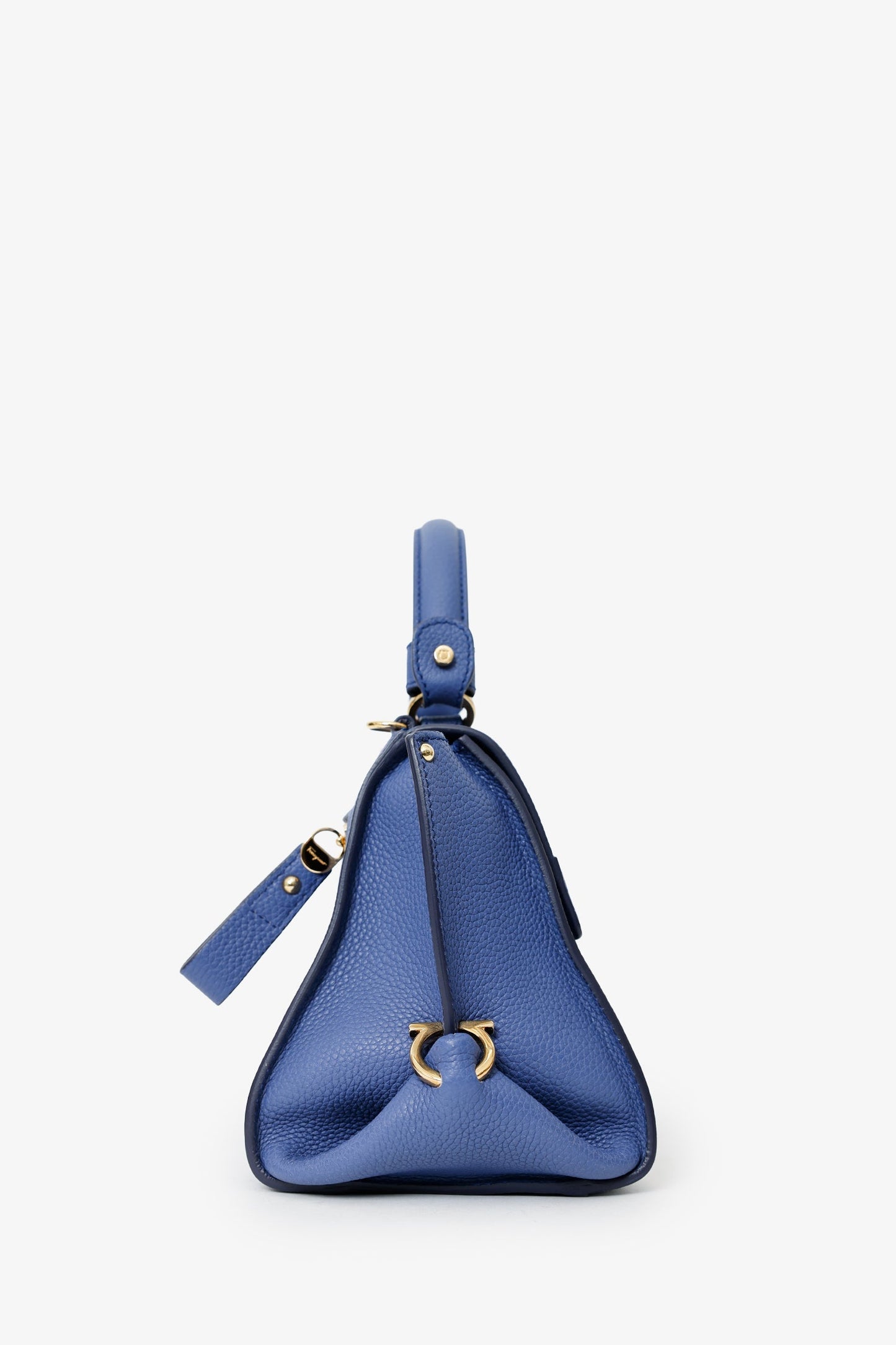 Salvatore Ferragamo Purple Pebbled Leather 'Sofia' Top Handle With Strap