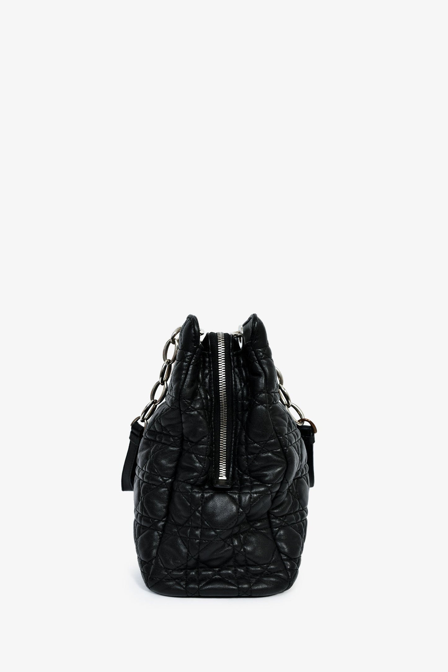 Christian Dior 2014 Black Leather Soft Cannage Lady Dior Shopping Tote