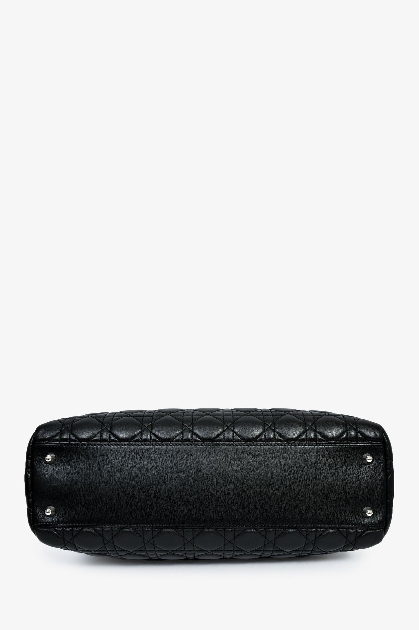 Christian Dior 2014 Black Leather Soft Cannage Lady Dior Shopping Tote