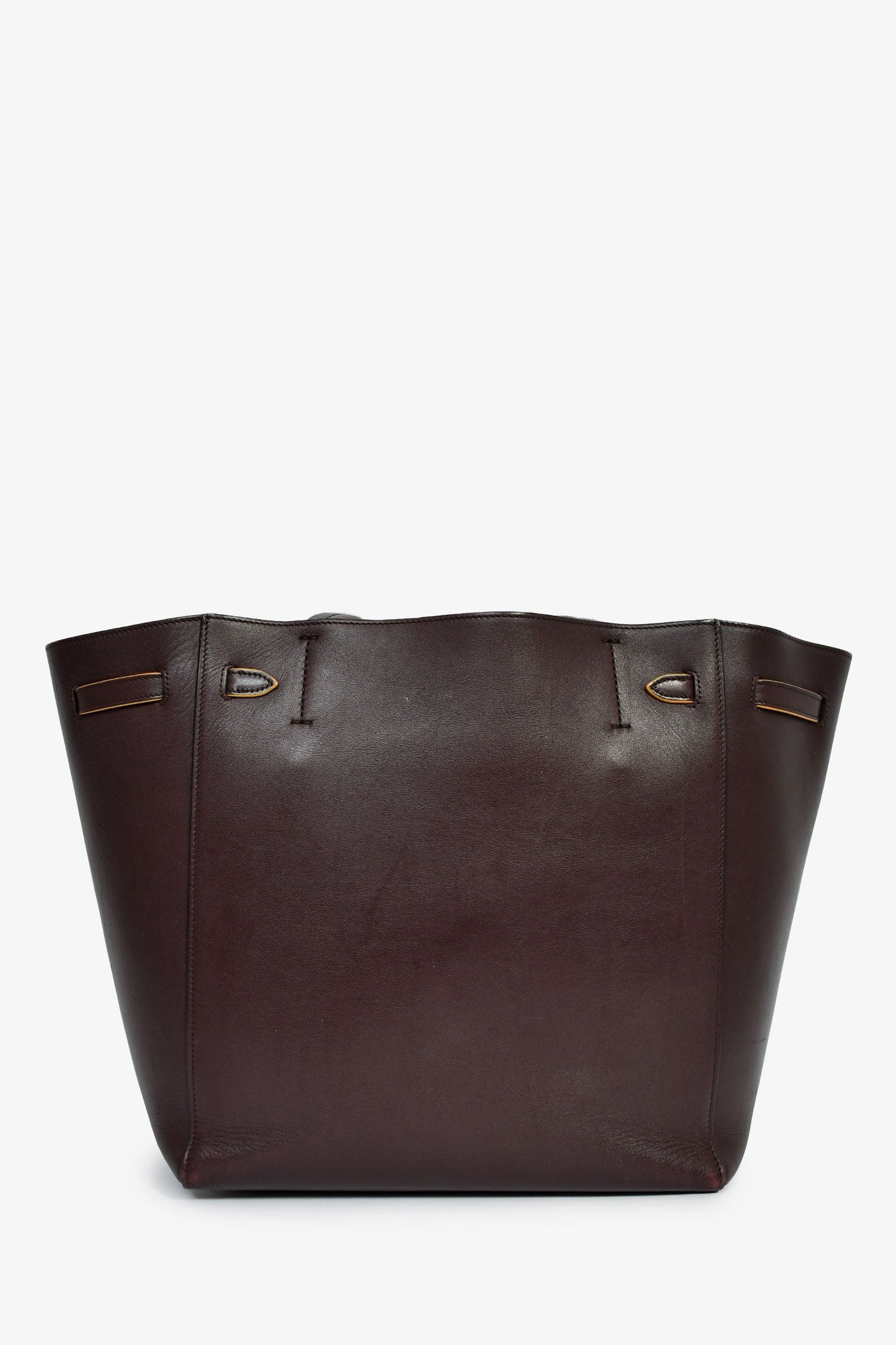 Celine Brown Leather 'Cabas' Phantom Tote Bag With Tassels