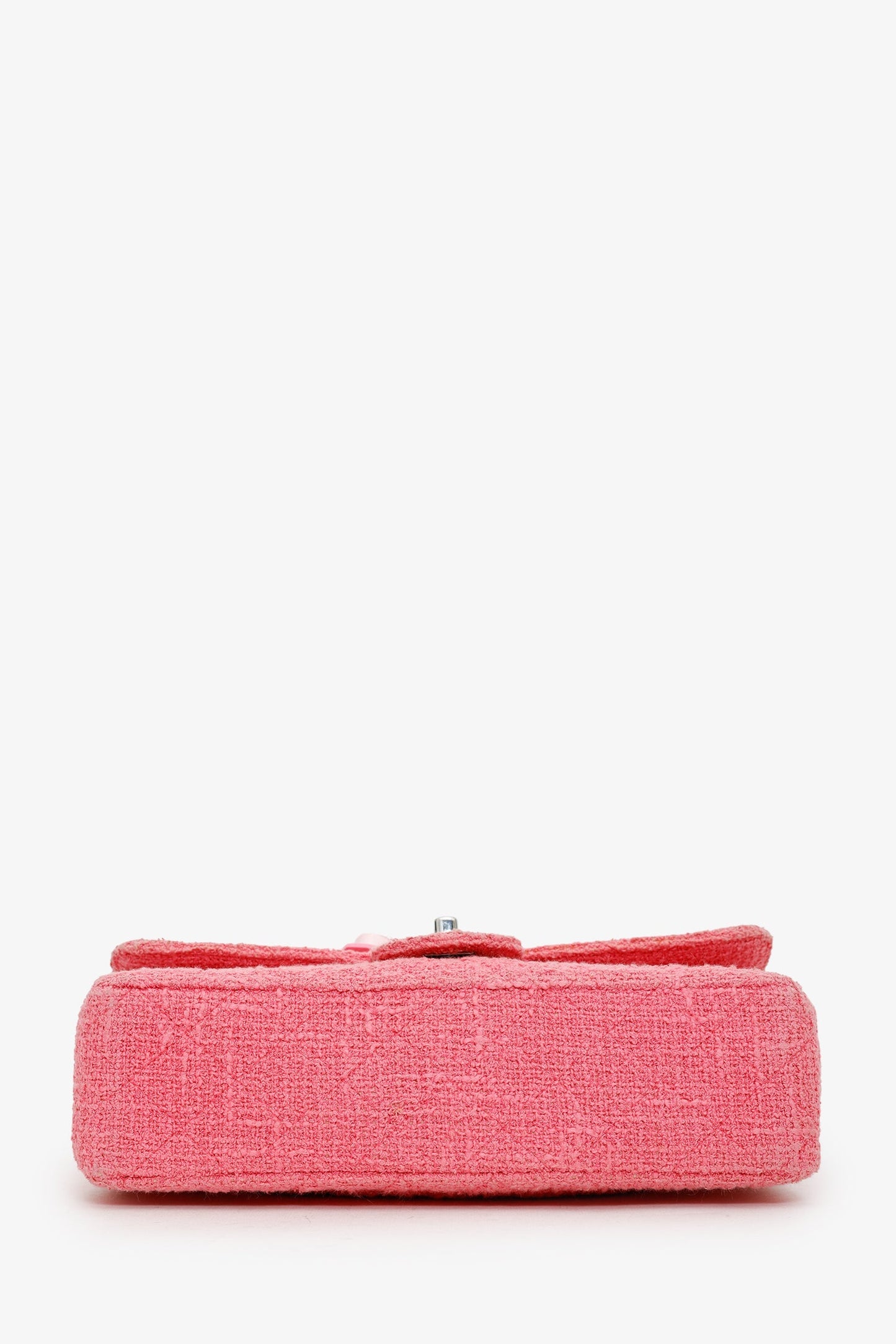 Chanel™ 2016 Pink Tweed Flower Classic Double Medium Flap Bag