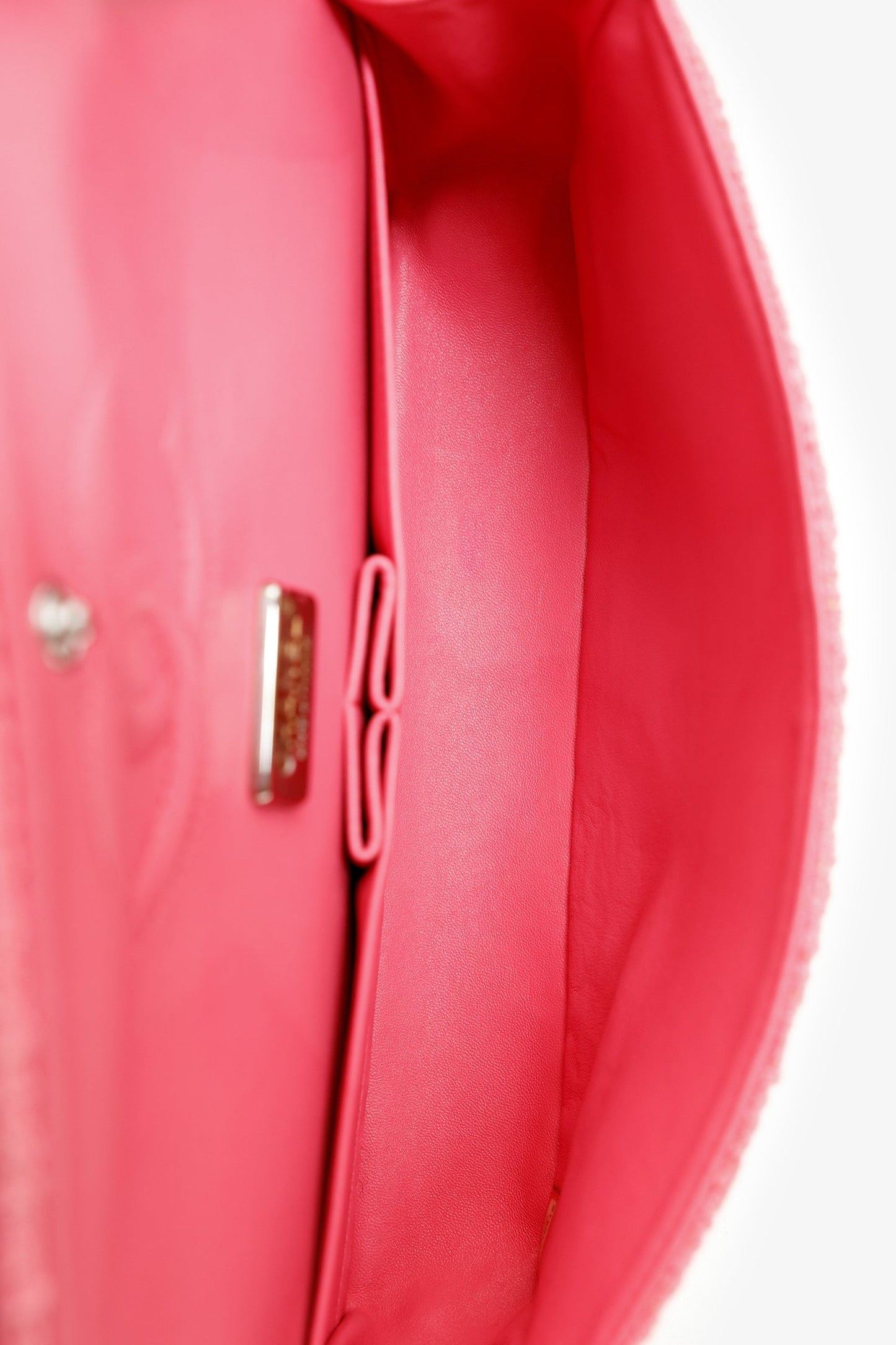 Chanel™ 2016 Pink Tweed Flower Classic Double Medium Flap Bag