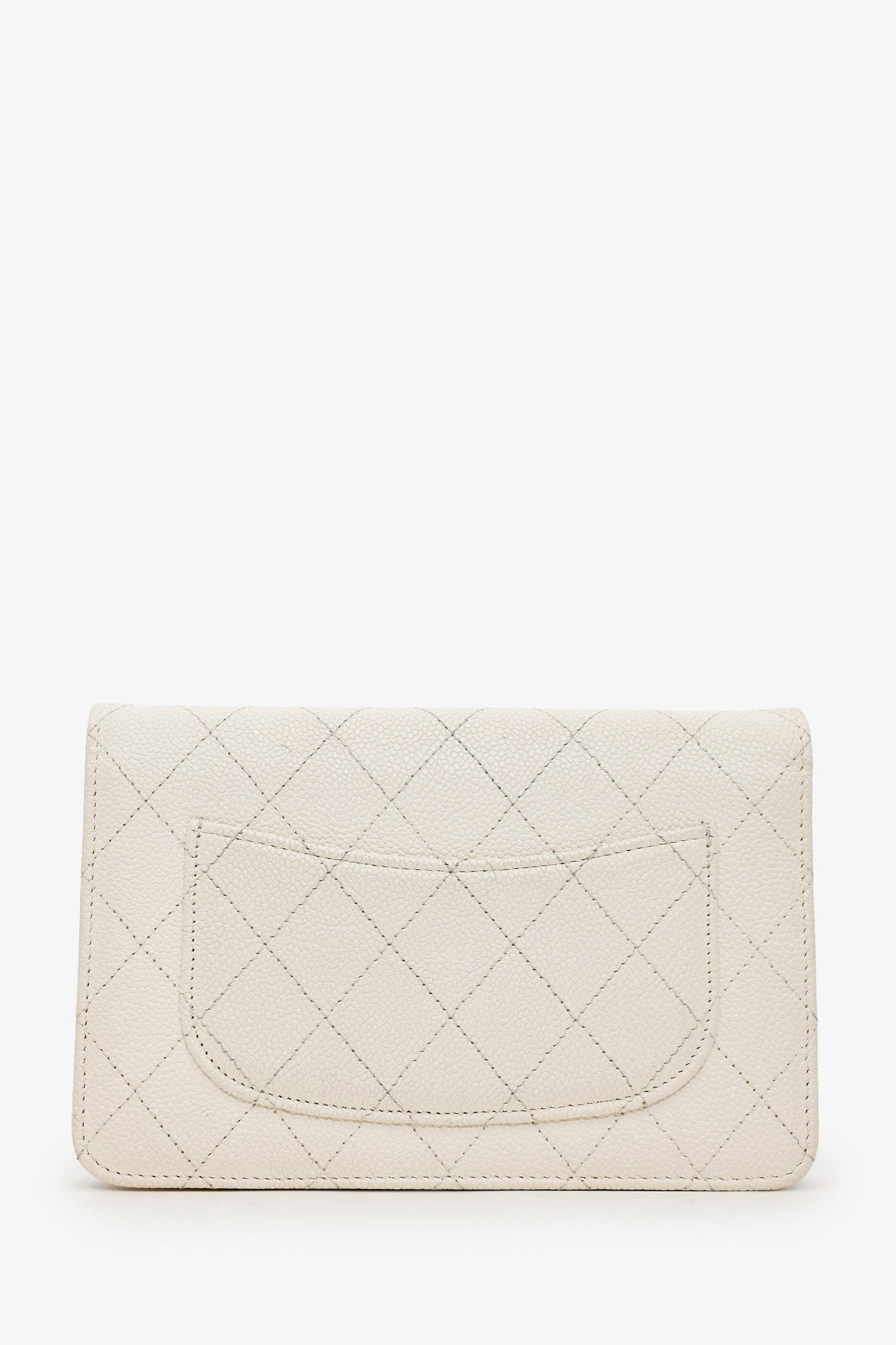 Chanel™ 2018 Beige Caviar Leather Cuba Wallet On Chain
