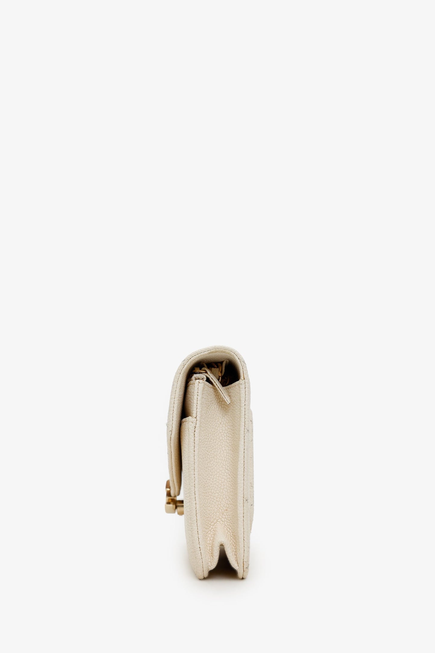 Chanel™ 2018 Beige Caviar Leather Cuba Wallet On Chain