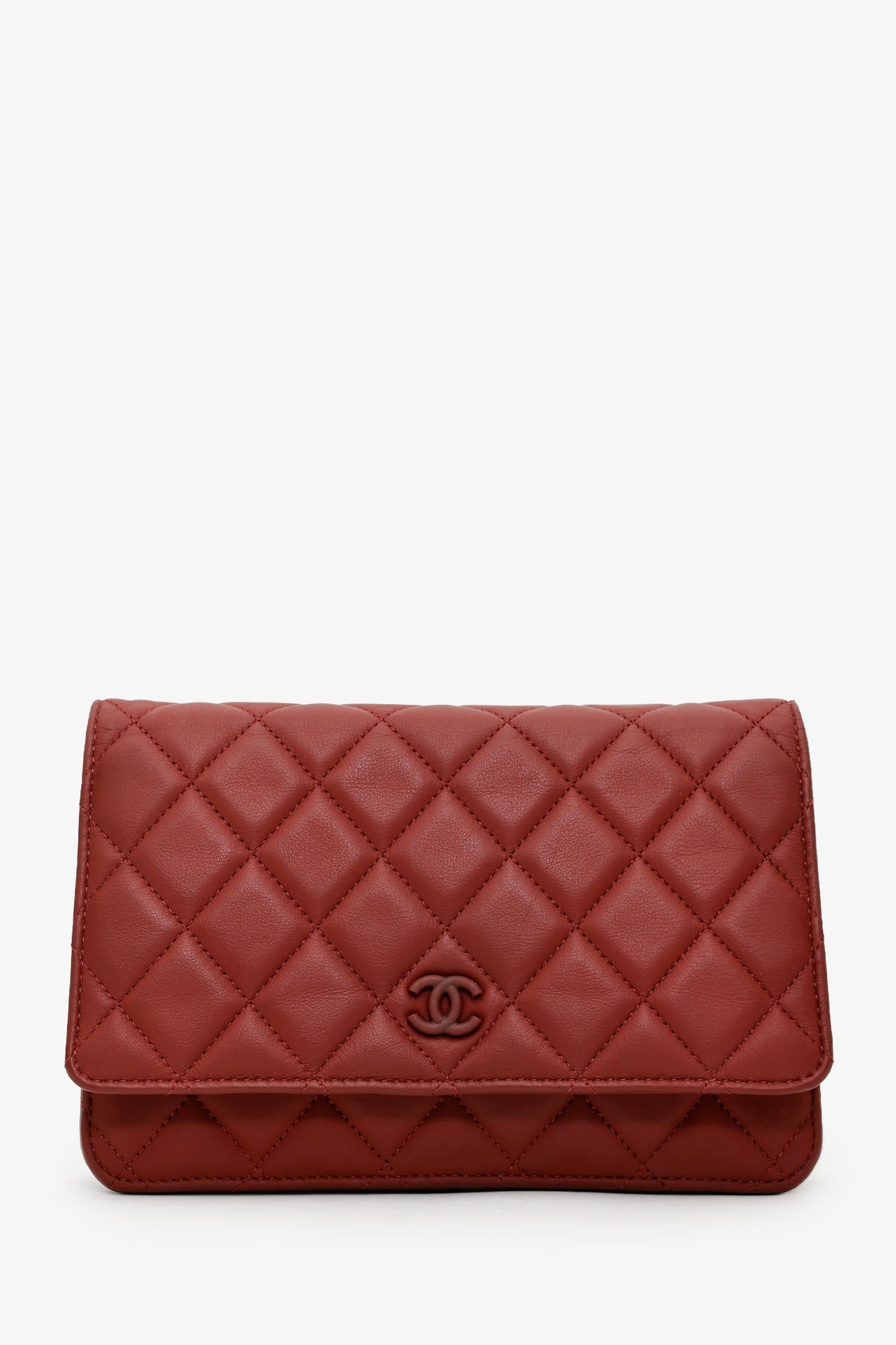 Chanel™ 2011-12 Burgundy Quilted Lambskin Wallet on Chain